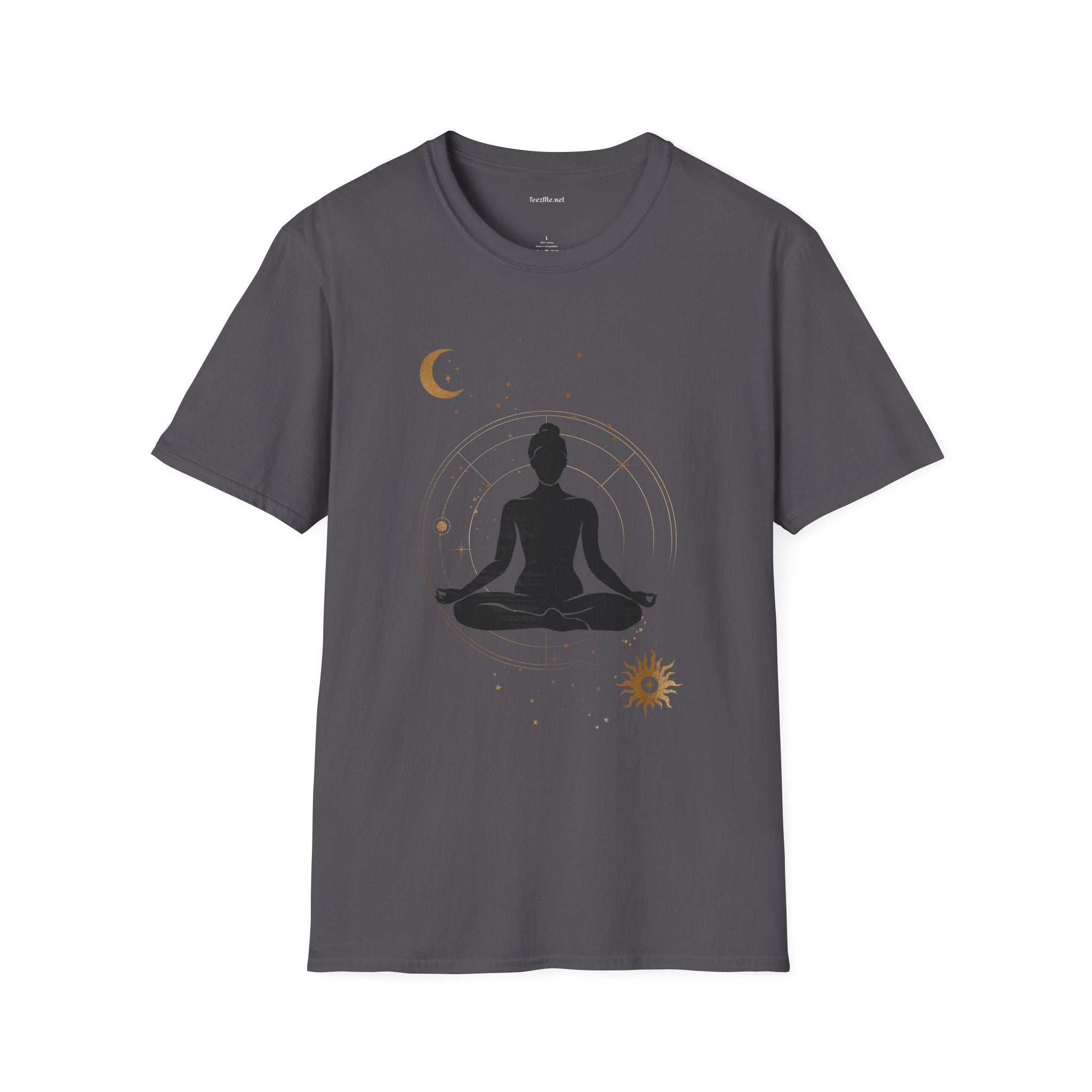 Yoga Under Moon - Unisex Softstyle T-Shirt 100% Cotton Graphic