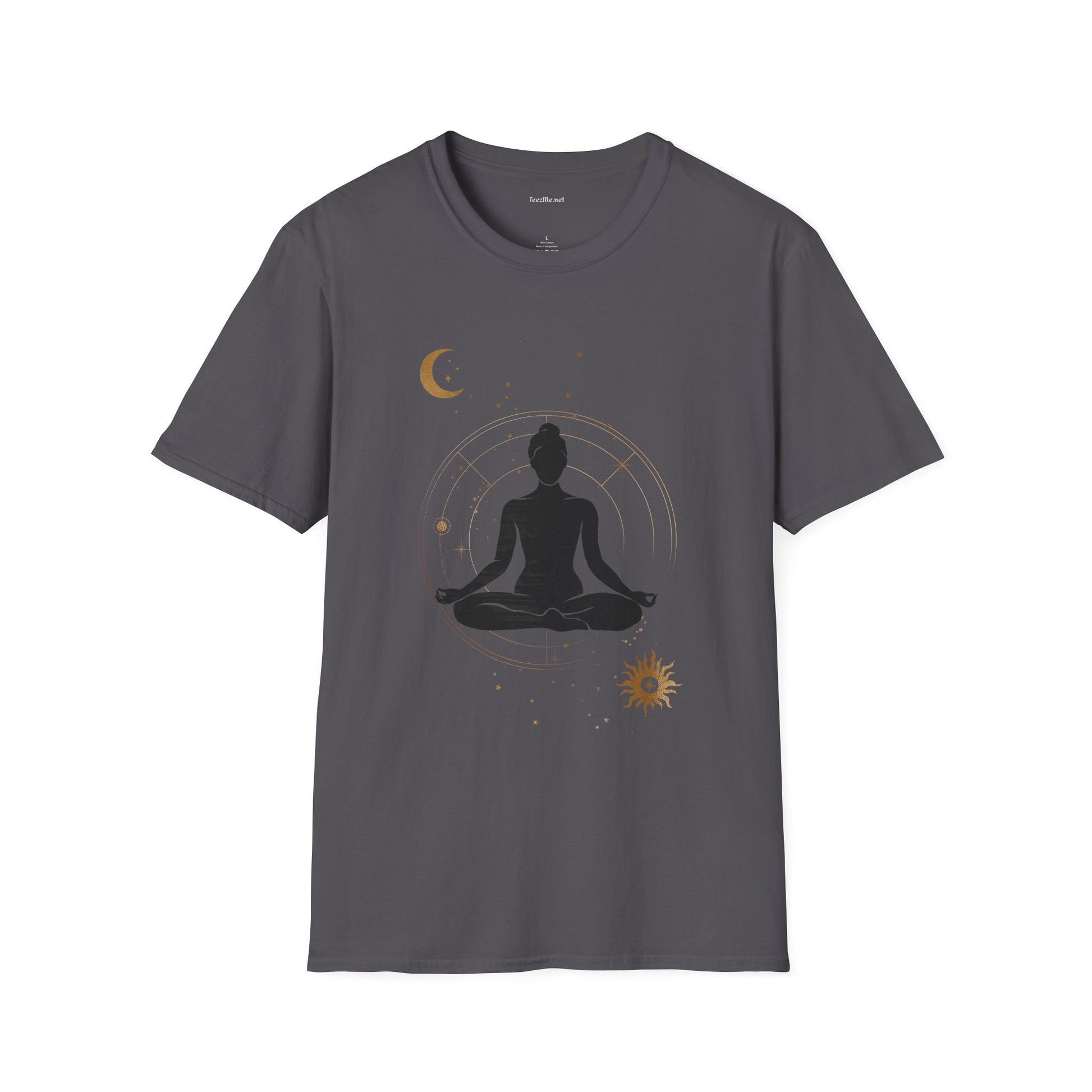 Yoga Under Moon - Unisex Softstyle T-Shirt 100% Cotton Graphic