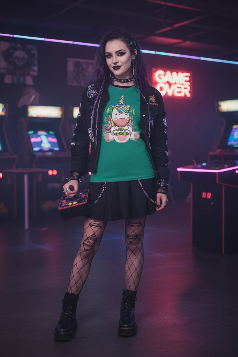 Unicorn Gamer Unisex Softstyle T-Shirt 100% Cotton Graphic