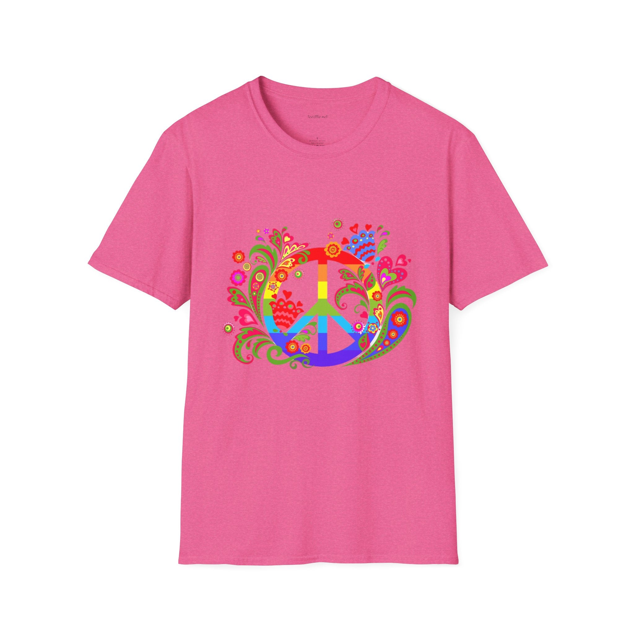 Peace sign illustration - Unisex Softstyle T-Shirt 100% Cotton Graphic