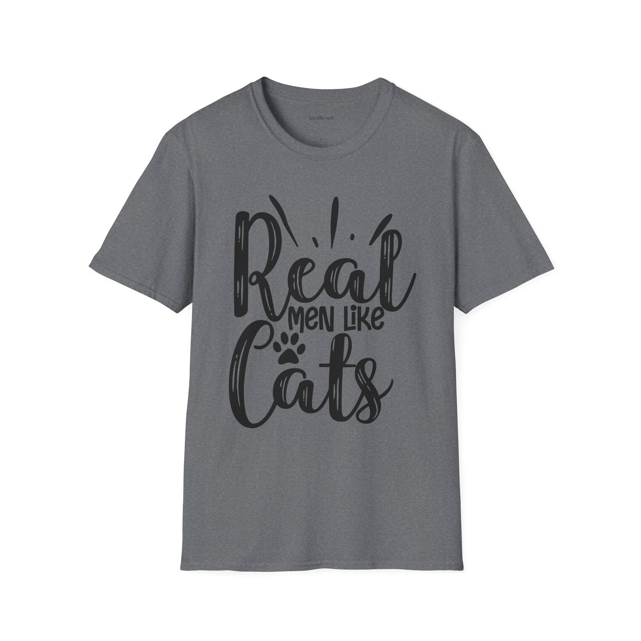 Real Men Like Cats Unisex Soft Style T-Shirt 100% Cotton Graphic