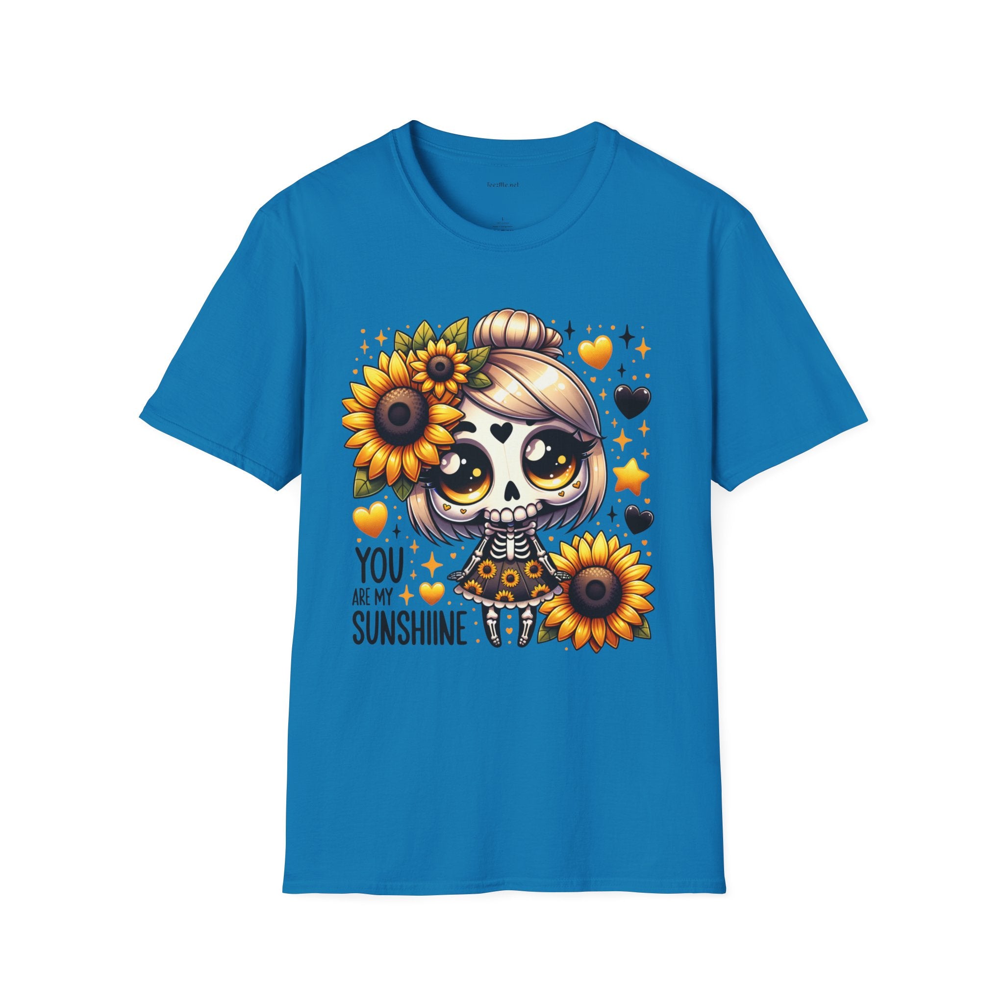 Sunflower Day of the Dead Tee — "You Are My Sunshine" Cute Sugar Skull Shirt