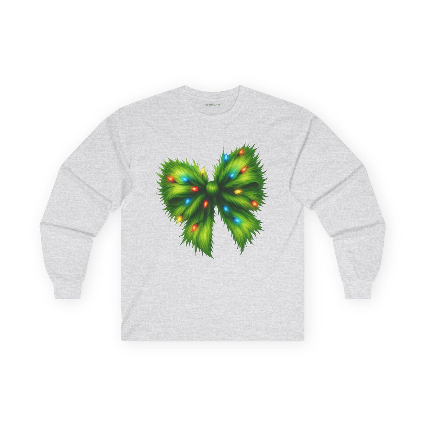 Grinch Bow with Lights Unisex Ultra Cotton Long Sleeve Tee