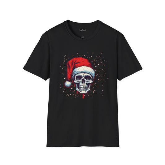 Creepy Santa Skeleton Unisex Softstyle T-Shirt 100% Cotton Graphic