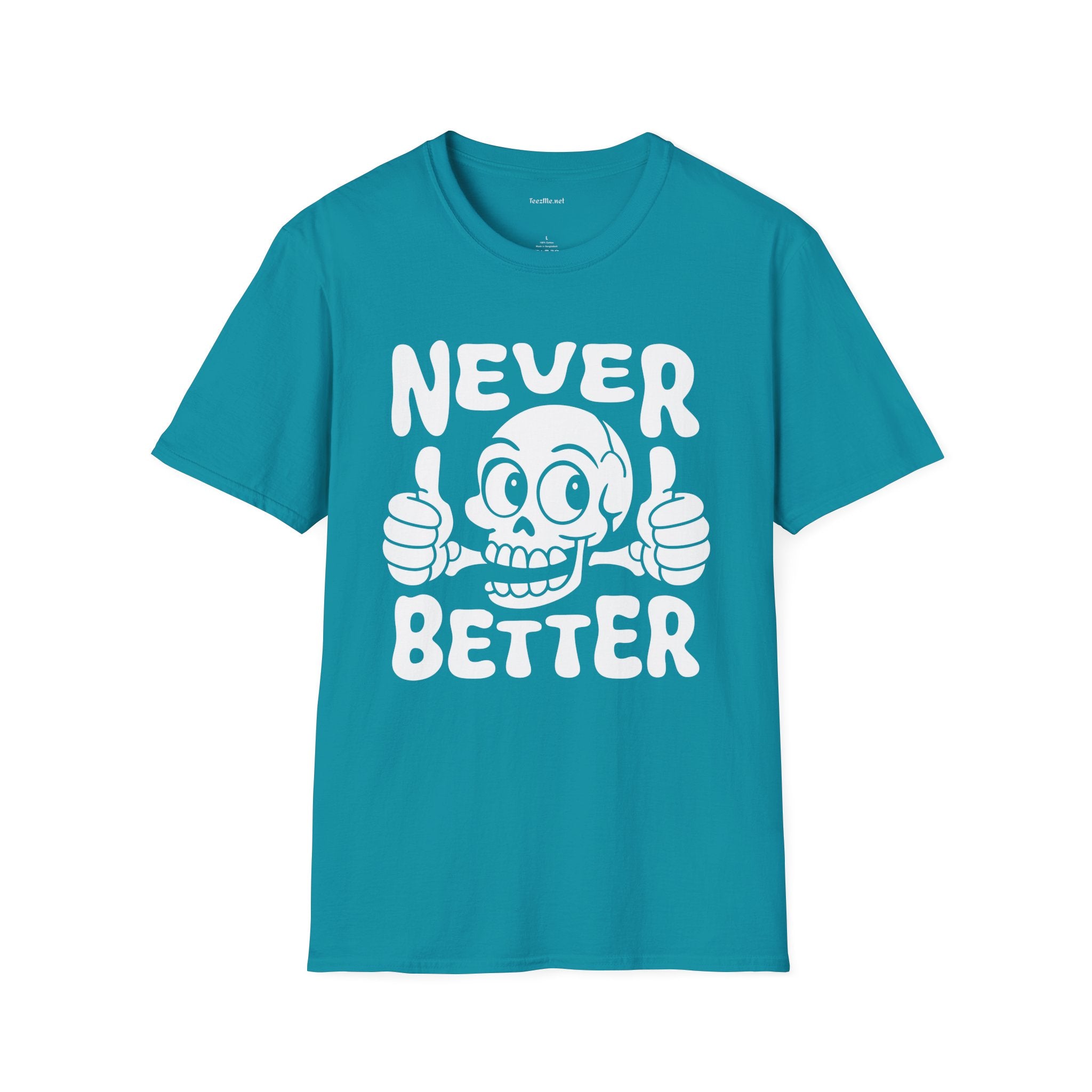 Never Better Skull Tee — Retro Thumbs-Up Graphic T-Shirt