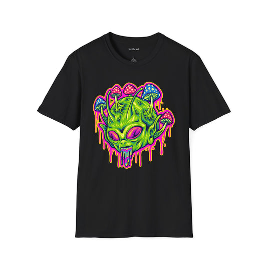 Trippy Alien Unisex Softstyle T-Shirt 100% Cotton Graphic