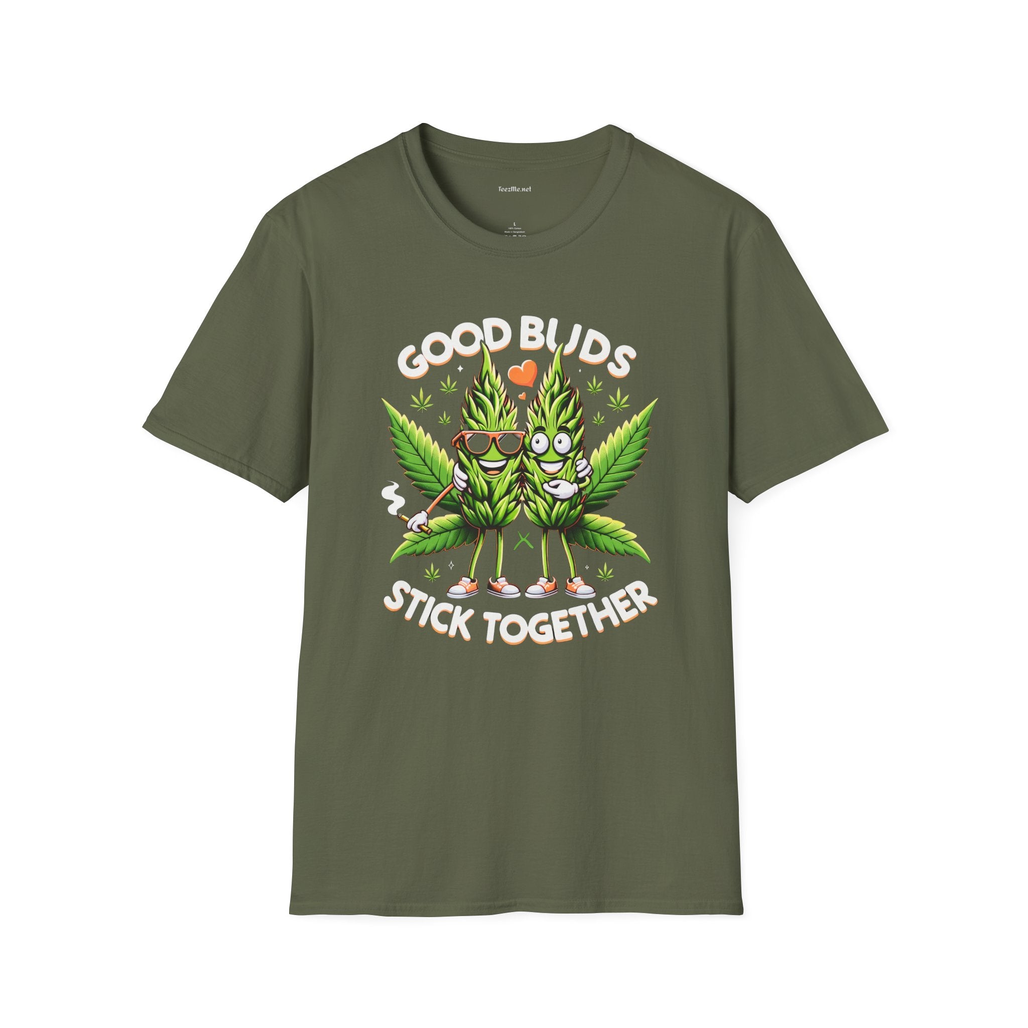 Good Buds Stick Together #420 Unisex Softstyle T-Shirt 100% Cotton Graphic
