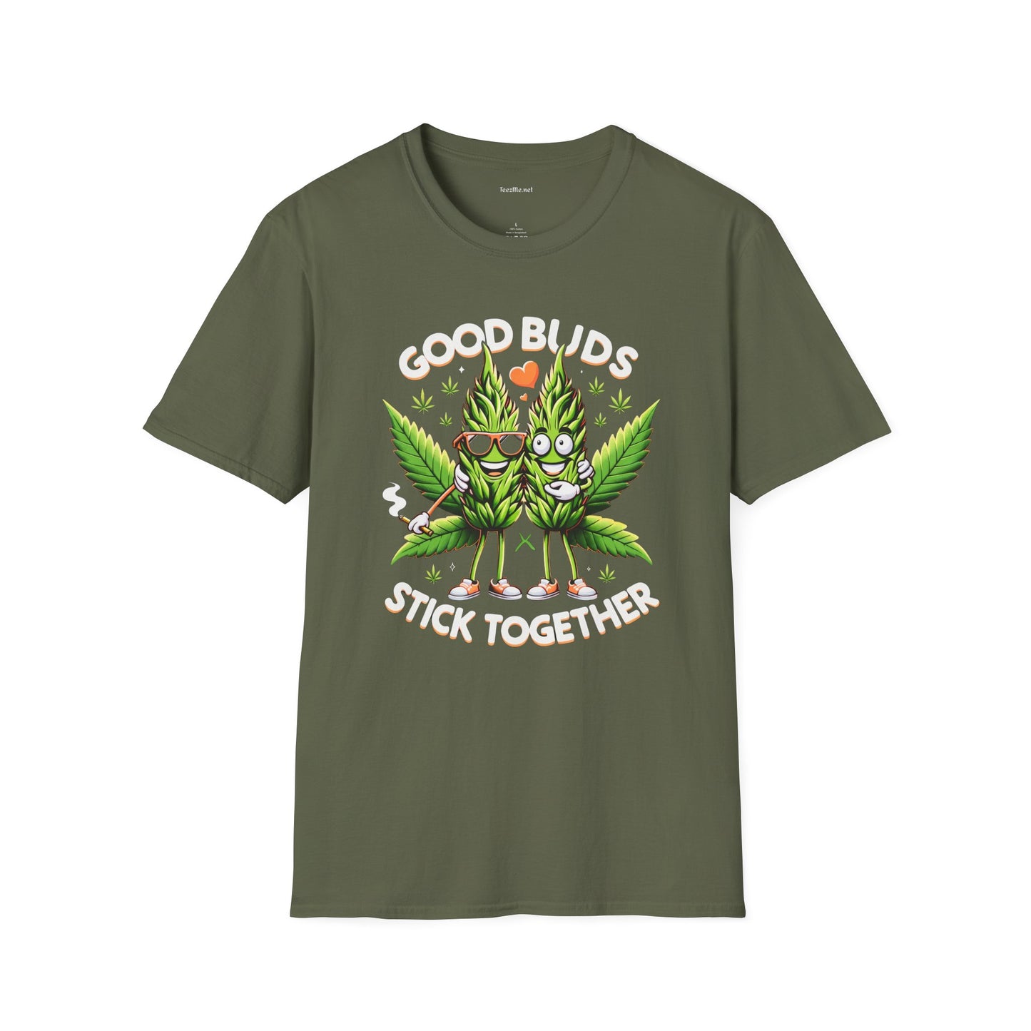Good Buds Stick Together #420 Unisex Softstyle T-Shirt 100% Cotton Graphic