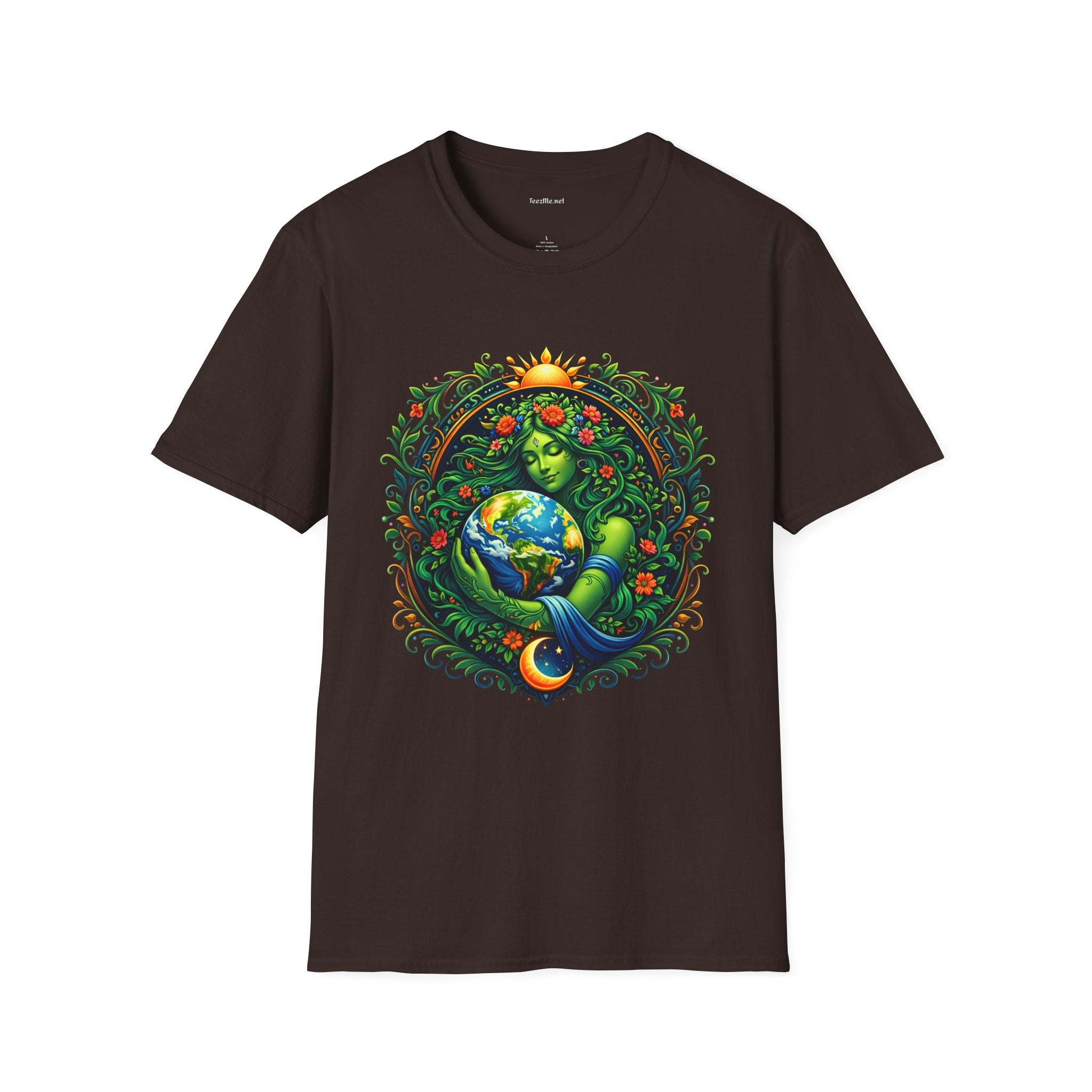 Earth Goddess T-Shirt — Floral Mother Nature Colorful Graphic Tee