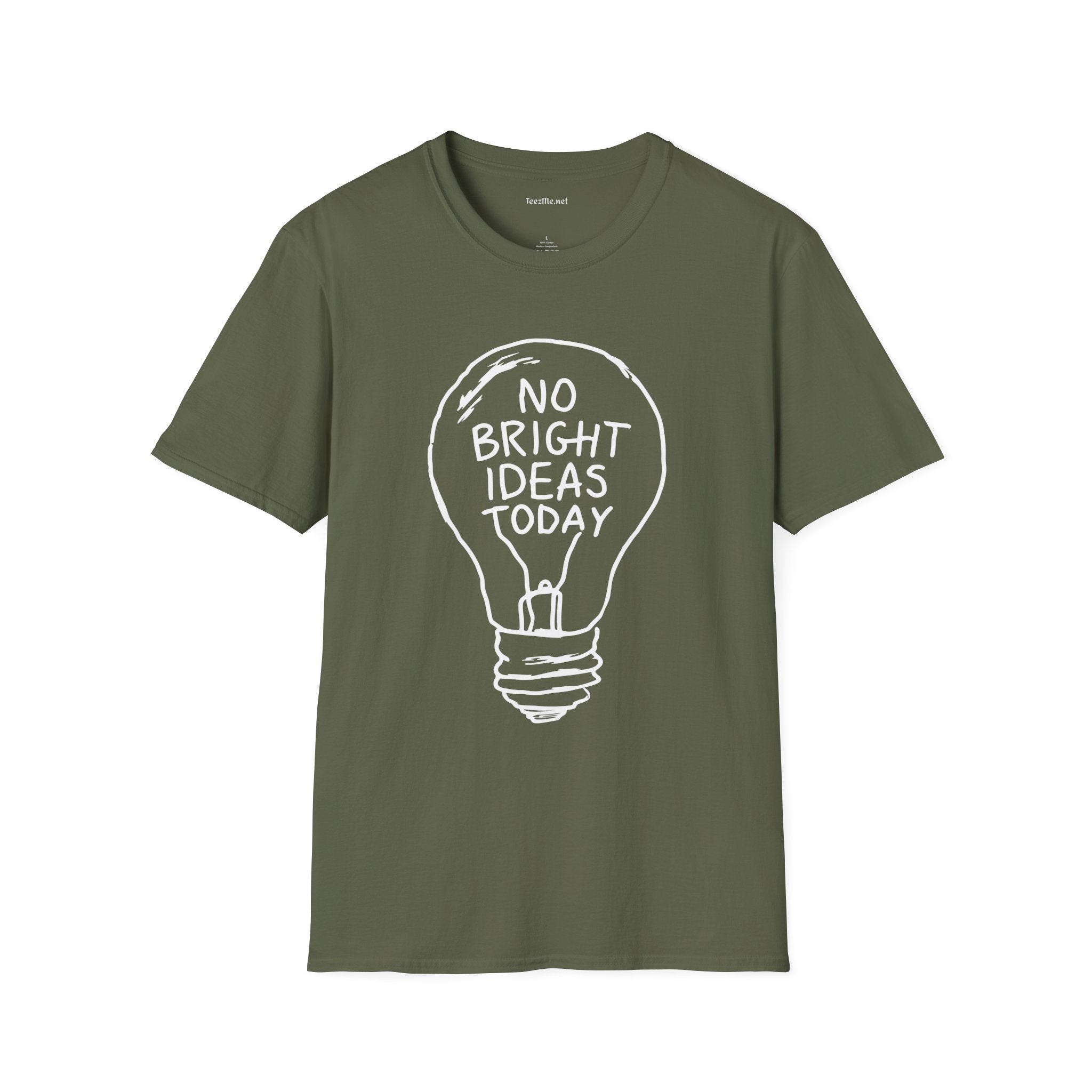 No Bright Ideas Today Unisex Softstyle T-Shirt 100% Cotton Graphic