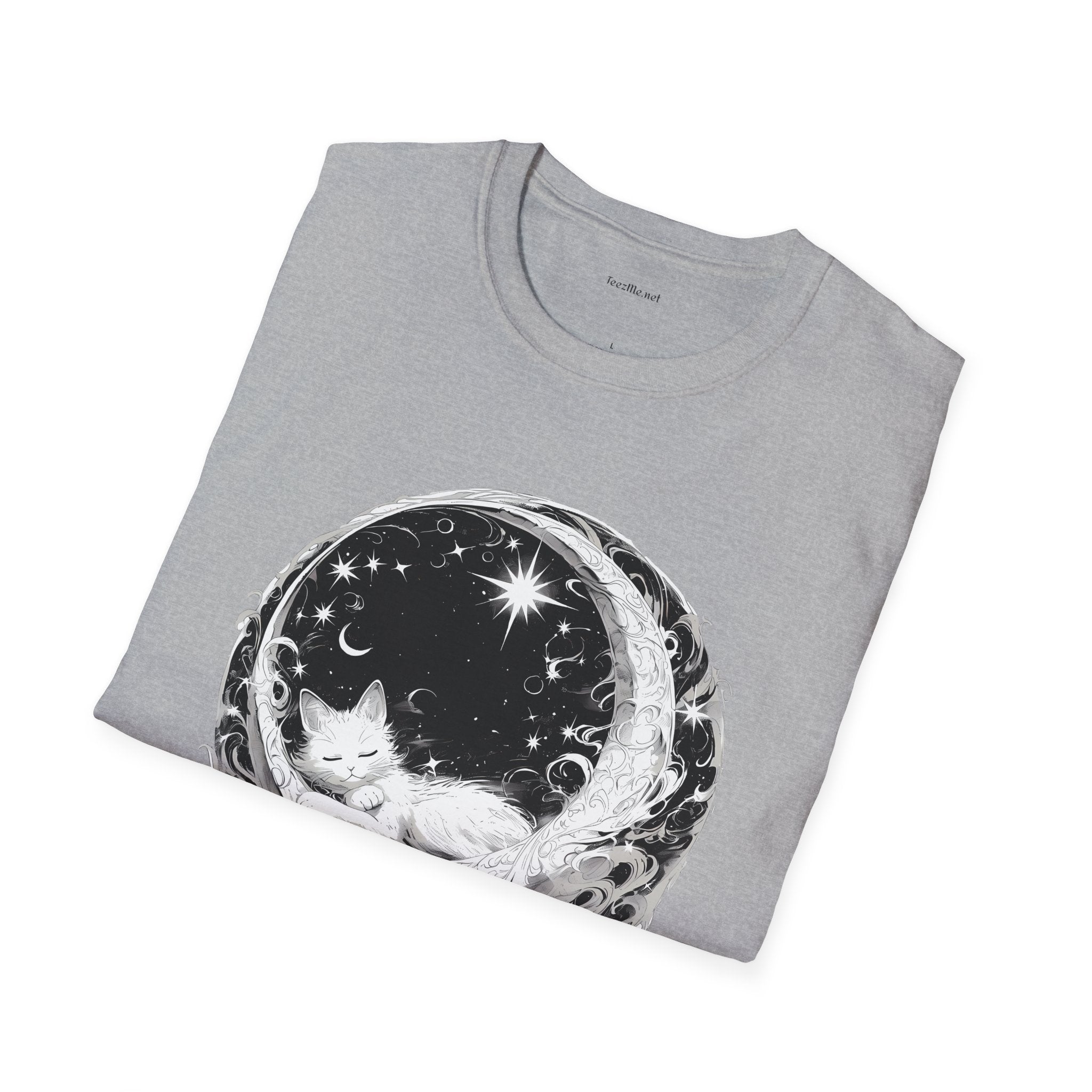 Moon Cat  - Unisex Softstyle T-Shirt 100% Cotton Graphic