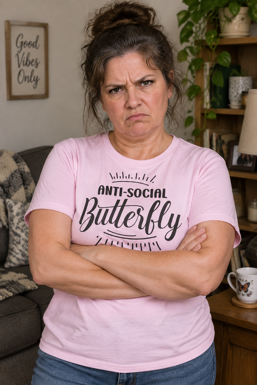 Anti-social Butterfly - Unisex Softstyle T-Shirt 100% Cotton Graphic