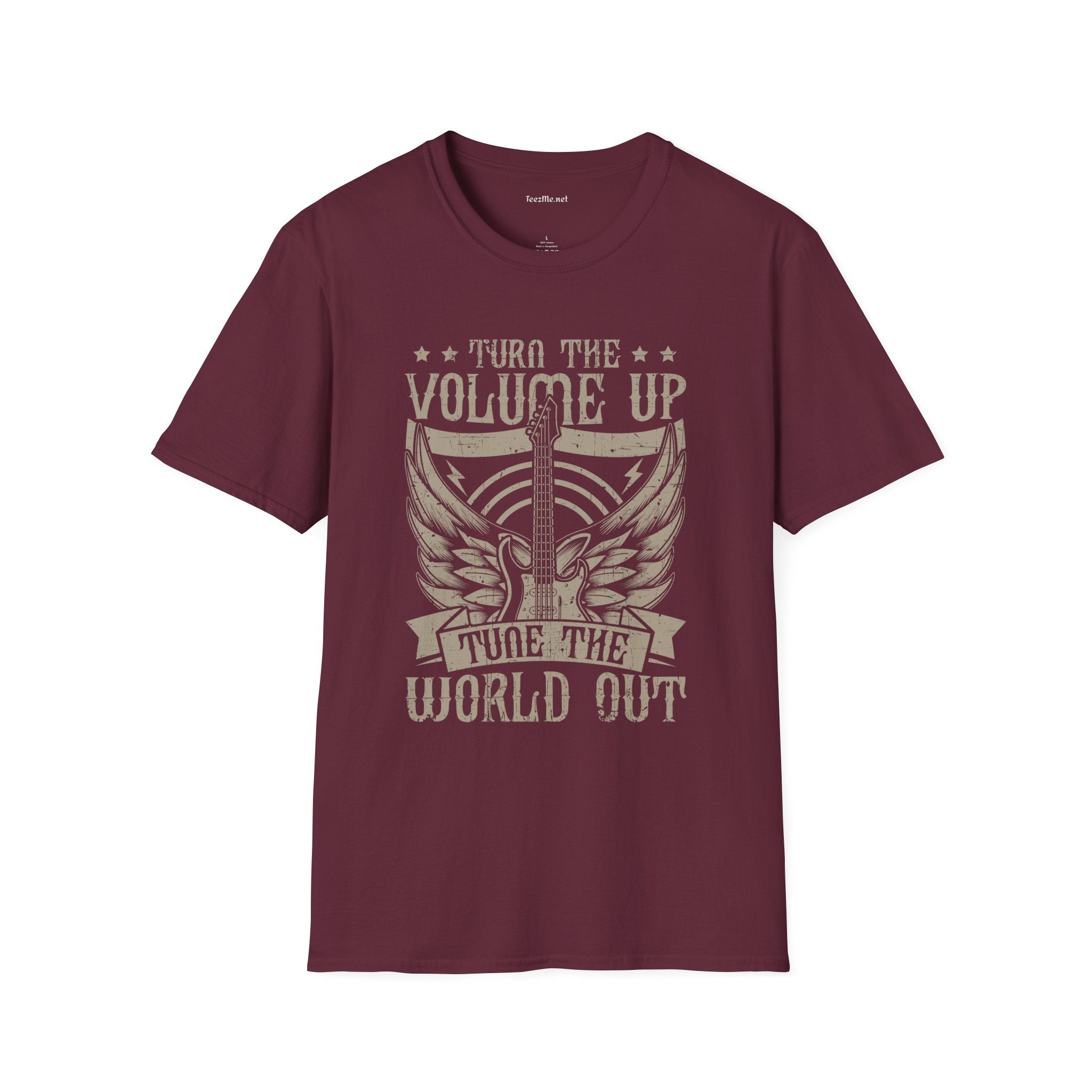 Turn the Volume Up Unisex SoftStyle T-Shirt 100% Cotton Graphic Music