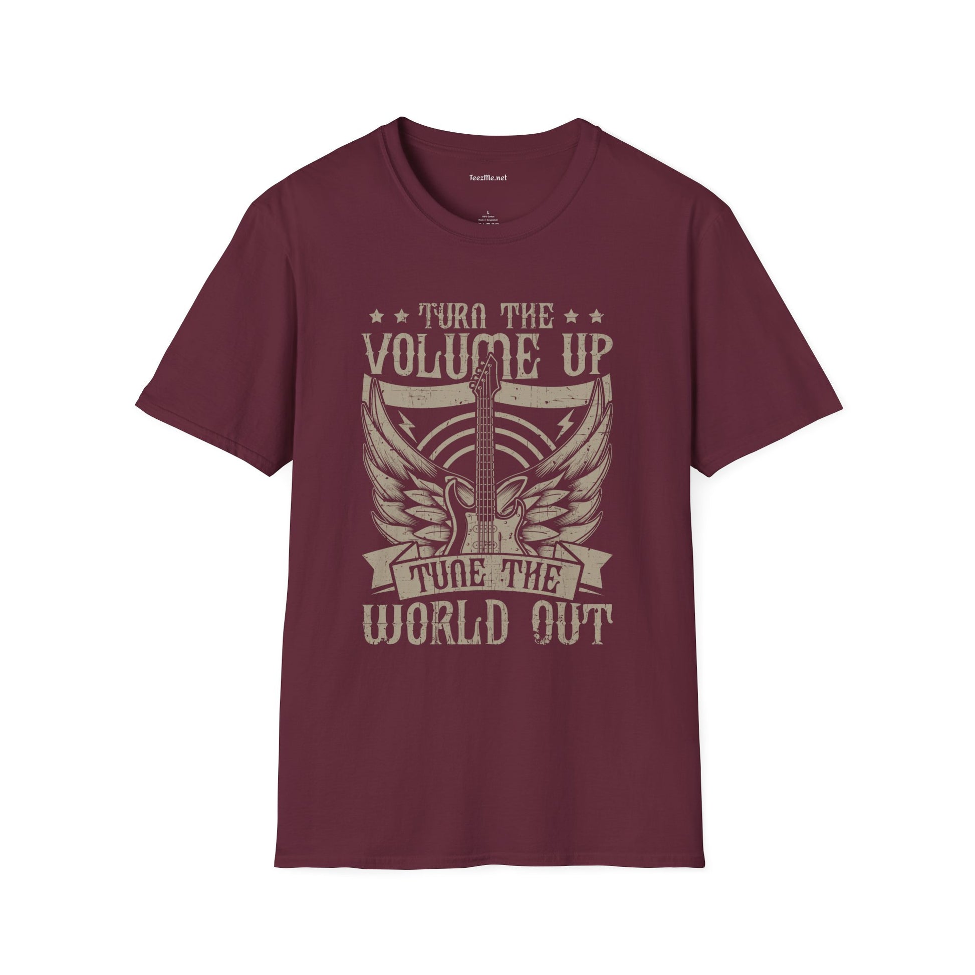 Turn the Volume Up Unisex SoftStyle T-Shirt 100% Cotton Graphic Music