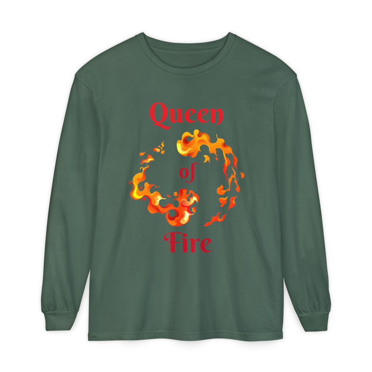 Queen of Fire - Unisex Garment-dyed Long Sleeve T-Shirt