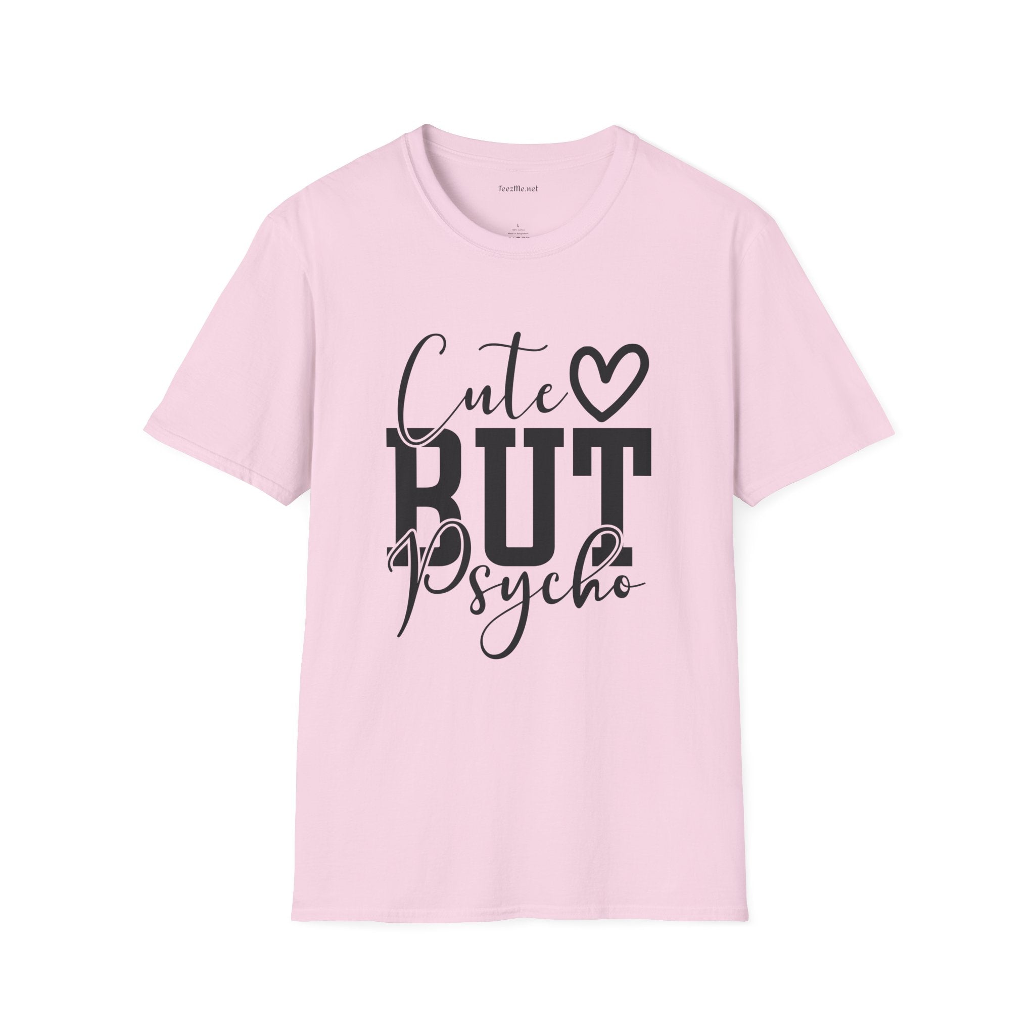 Cute but Psycho 01 Unisex Softstyle T-Shirt 100% Cotton Graphic