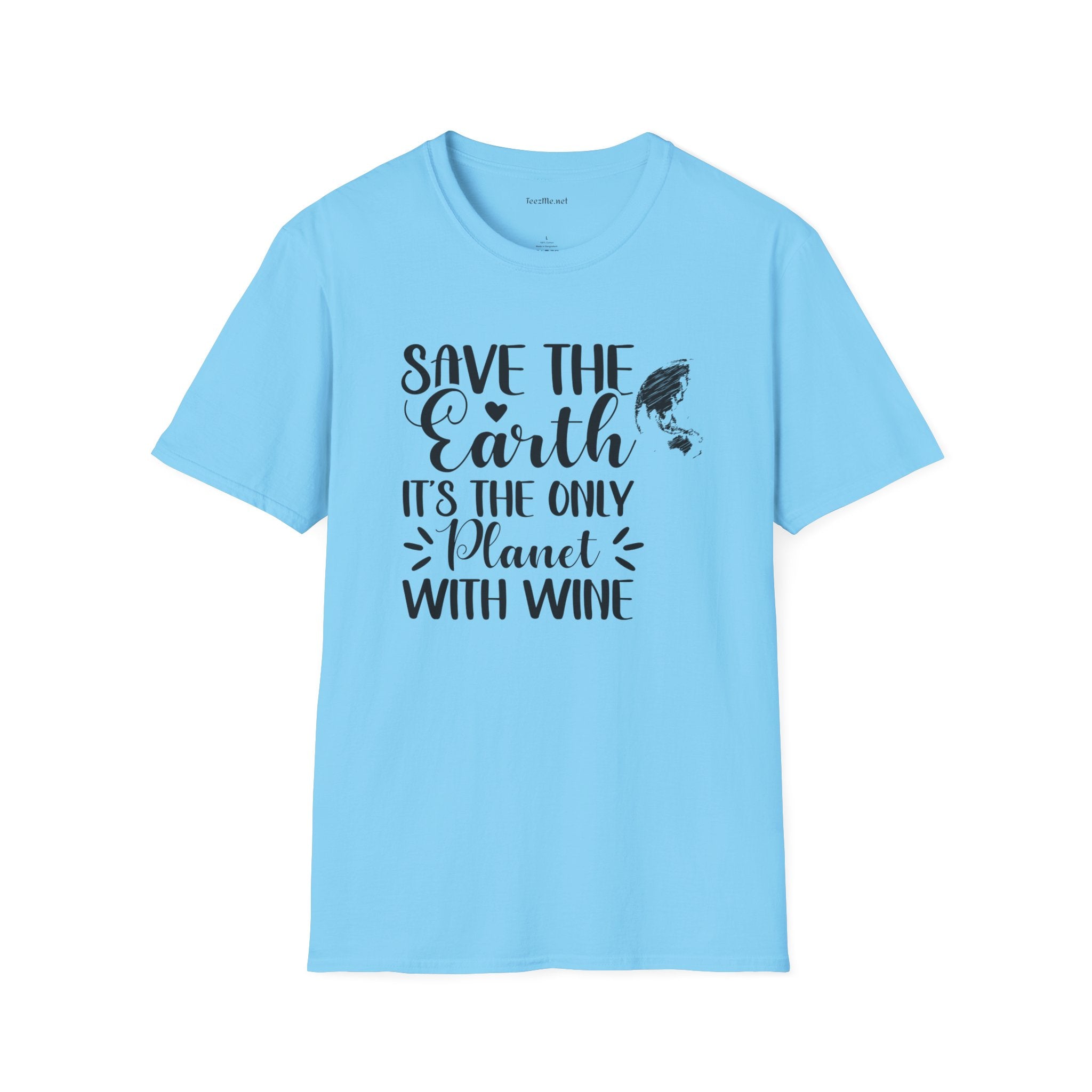 Save the Earth (Wine) Unisex Soft T-Shirt 100% Cotton Graphic