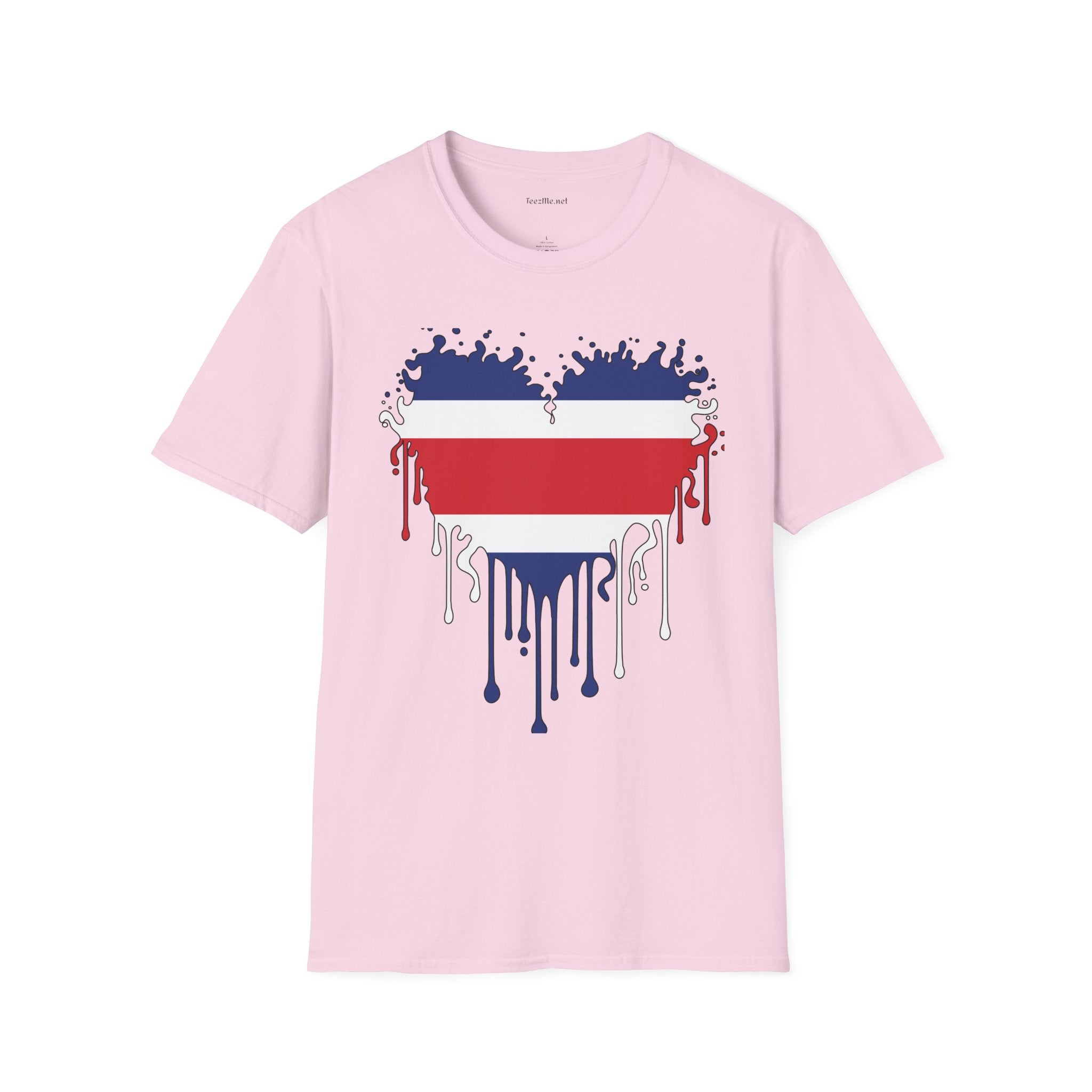 Costa Rica Dripping Heart Unisex Softstyle T-Shirt 100% Cotton
