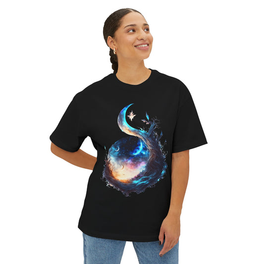Yang Tree and Moon - Unisex Oversized Boxy Tee