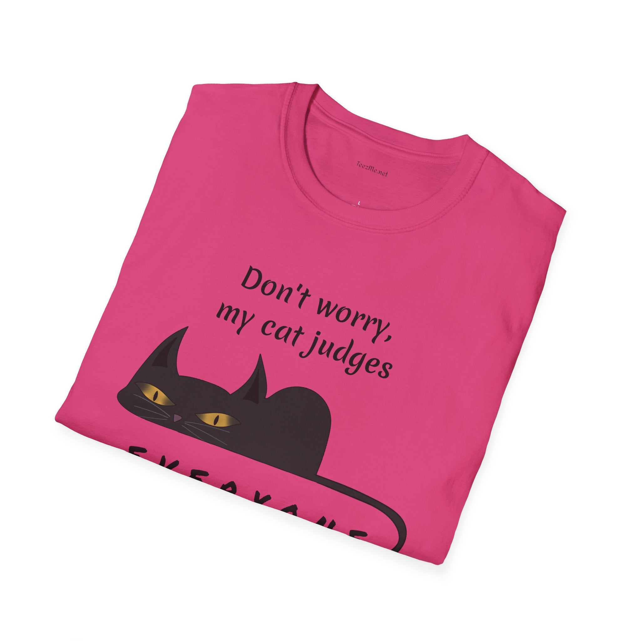 Judging Cat - Unisex Softstyle T-Shirt 100% Cotton Graphic
