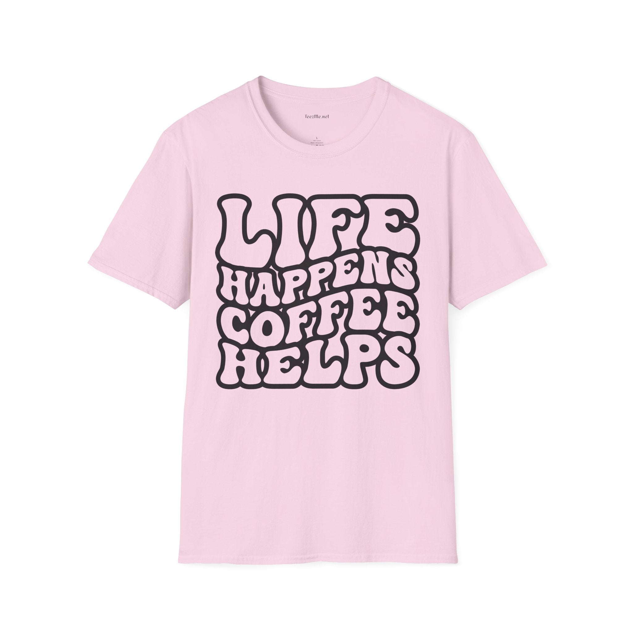 Life Happens Coffee Helps Unisex Softstyle T-Shirt 100% Cotton