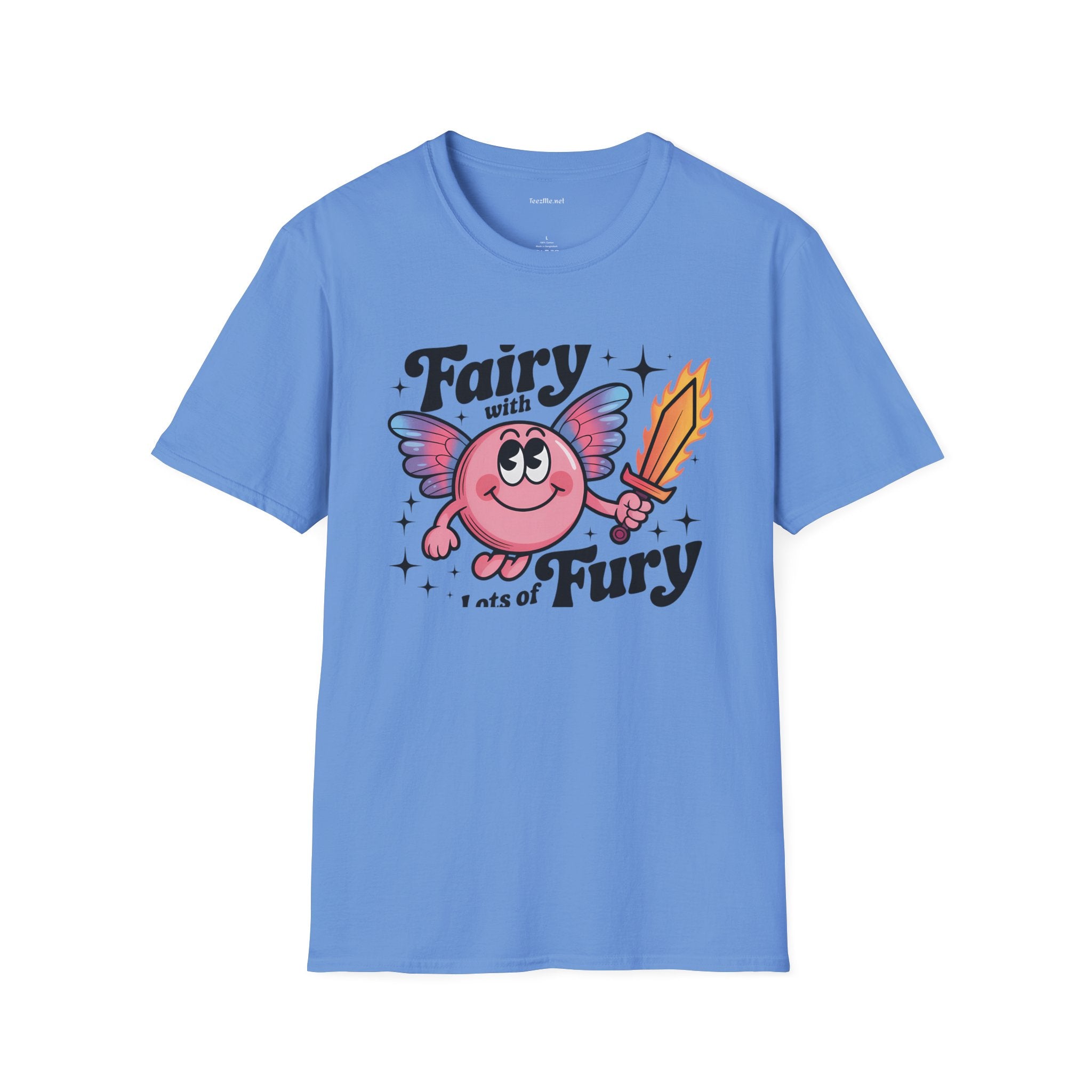 Fairy with Lots of Fury Unisex Softstyle T-Shirt 100% Cotton Graphic