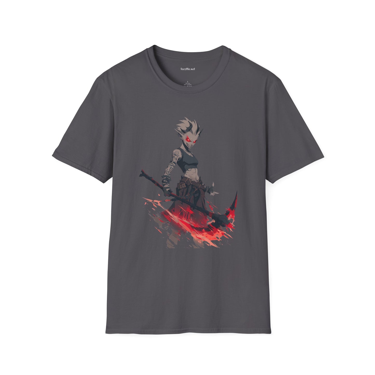 Anime Demon Girl Unisex Softstyle T-Shirt 100% Cotton Graphic