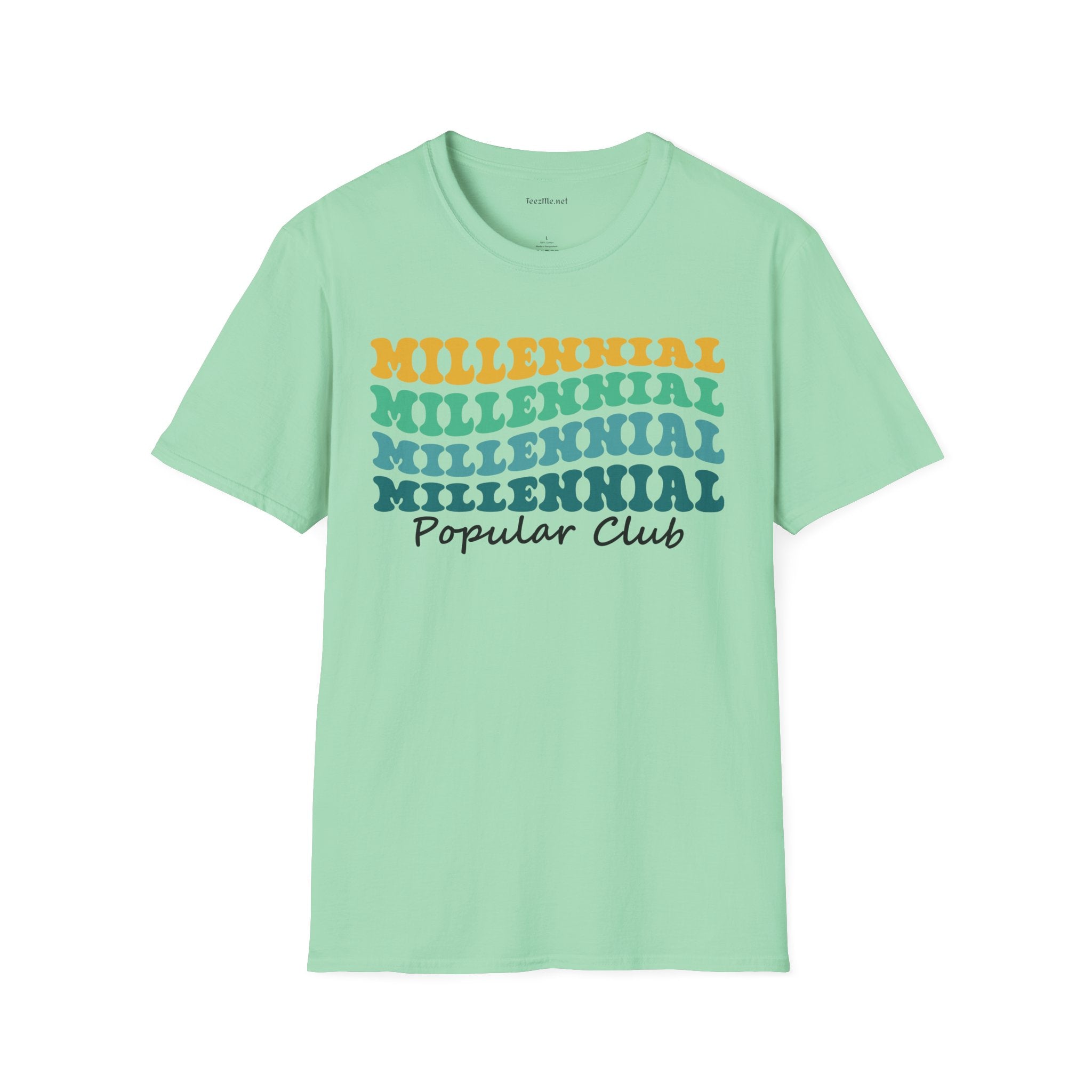 Millennial Popular Club Unisex Soft Style T-Shirt 100% Cotton Graphic