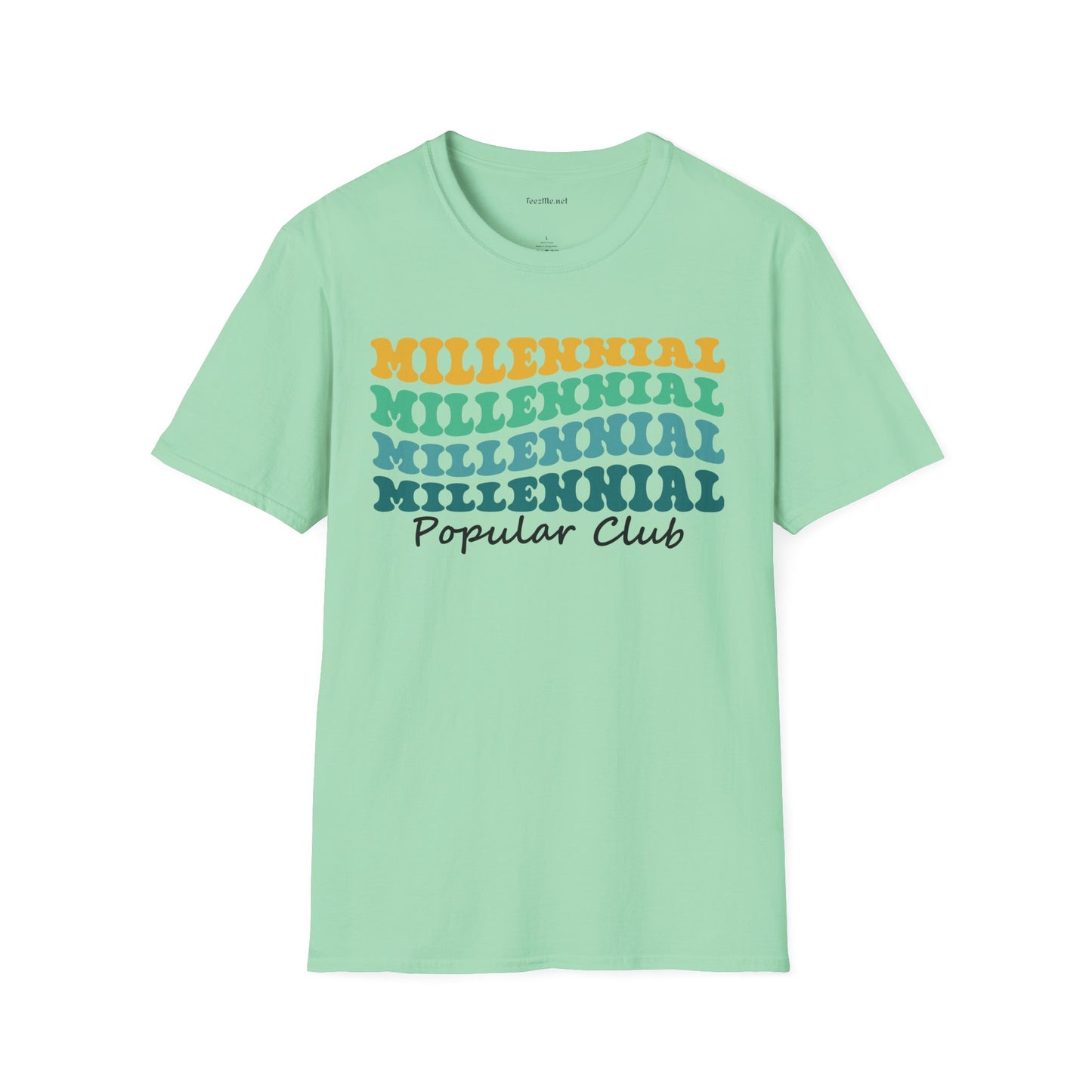 Millennial Popular Club Unisex Soft Style T-Shirt 100% Cotton Graphic