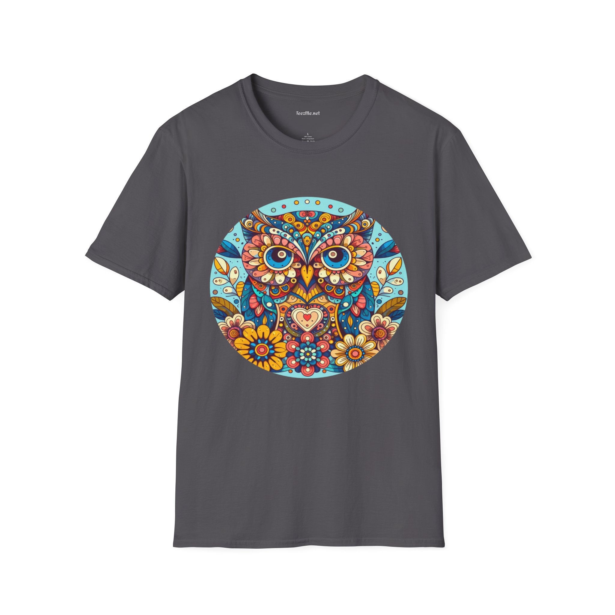 Floral Owl (1) Unisex Softstyle T-Shirt 100% Cotton Graphic