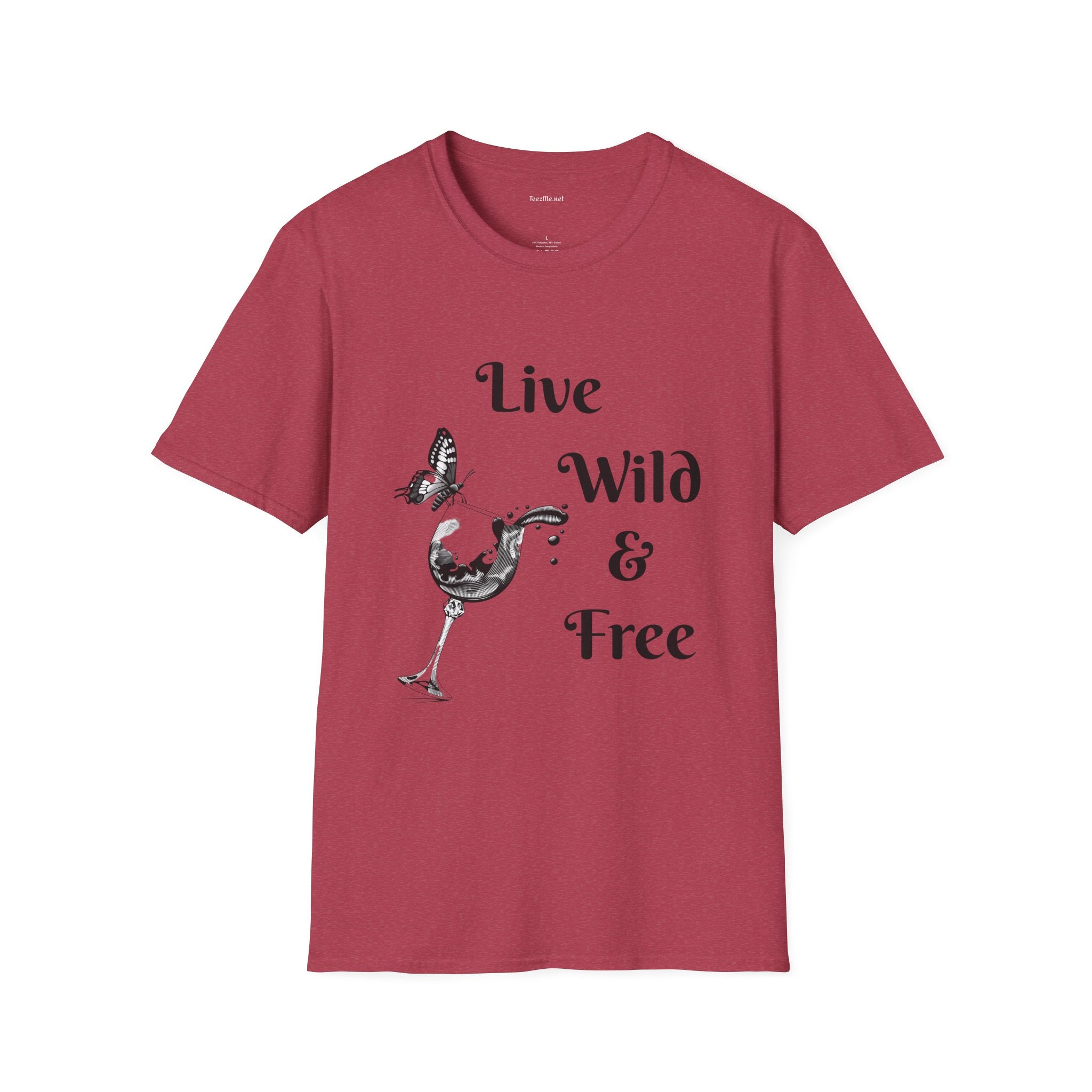 Live Wild & Free -  Unisex Softstyle T-Shirt 100% Cotton Graphic