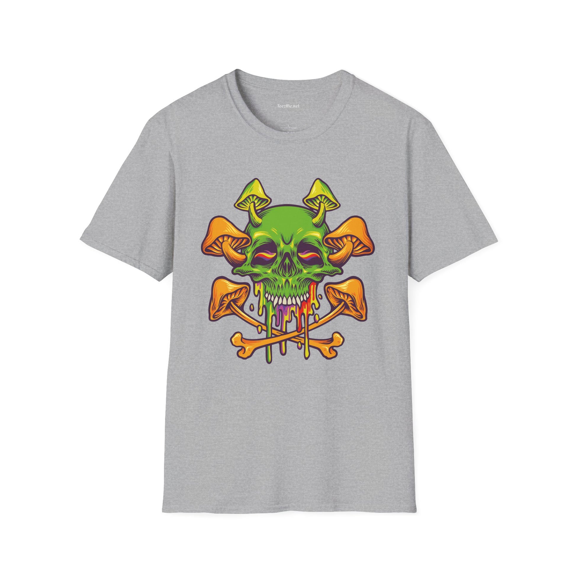 Sugar Skull Magic Mushrooms 01 Unisex Softstyle T-Shirt 100% Cotton Graphic