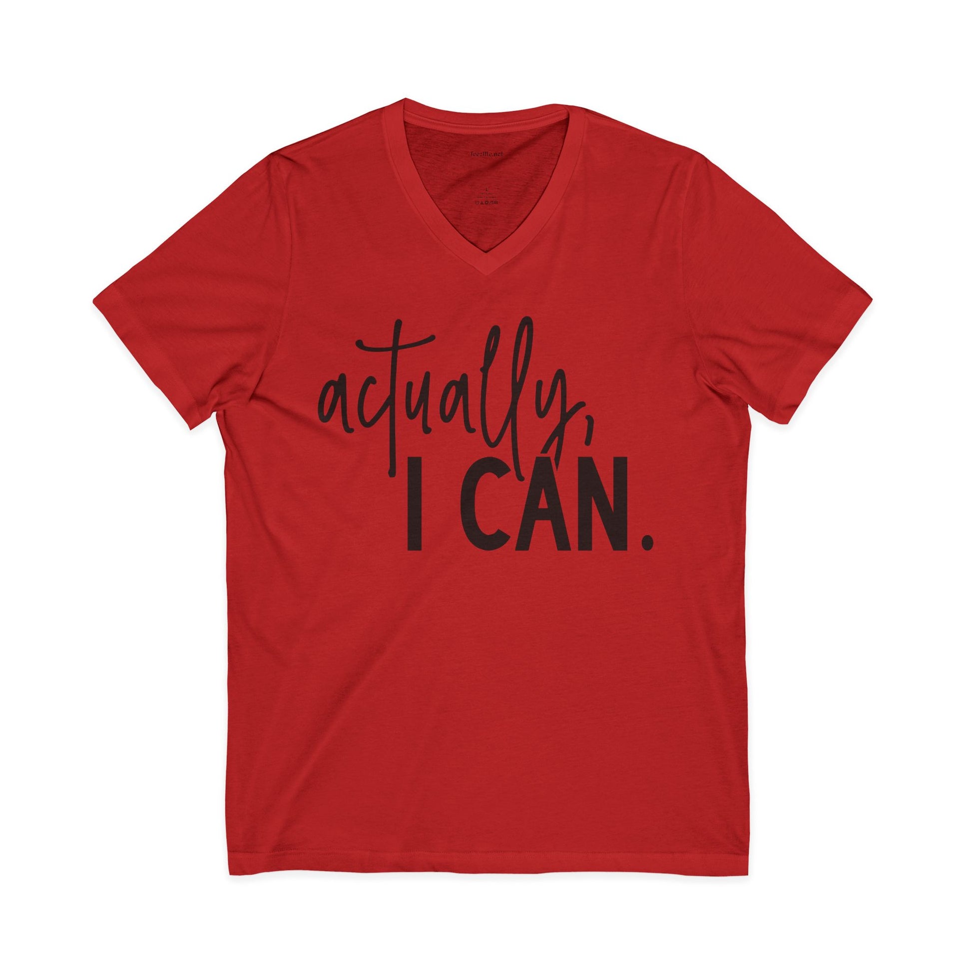 actually, I CAN Unisex Jersey Short Sleeve V-Neck Tee