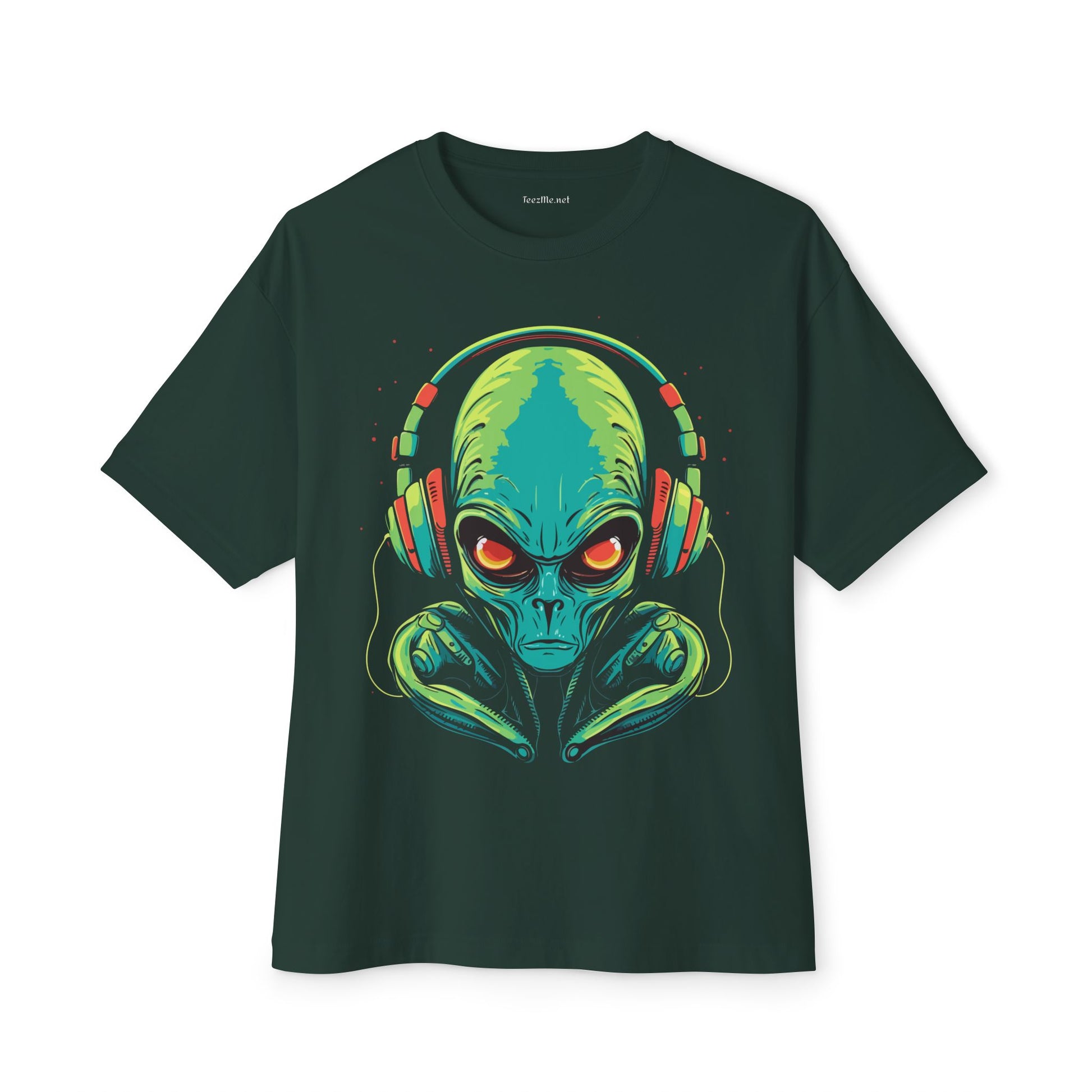 Alien Music Lover Unisex Oversized Boxy Tee