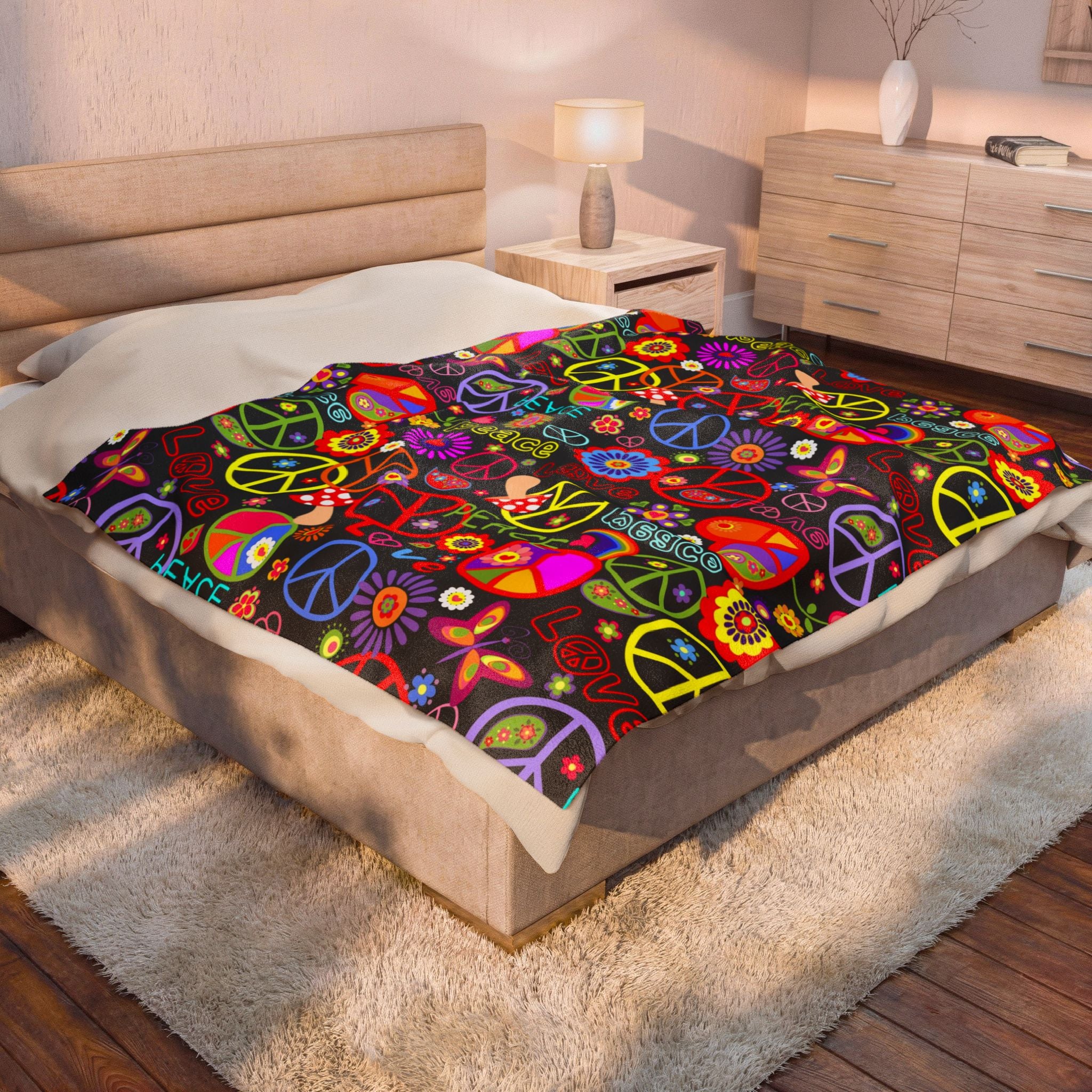 Hippie - Velveteen Plush Blanket