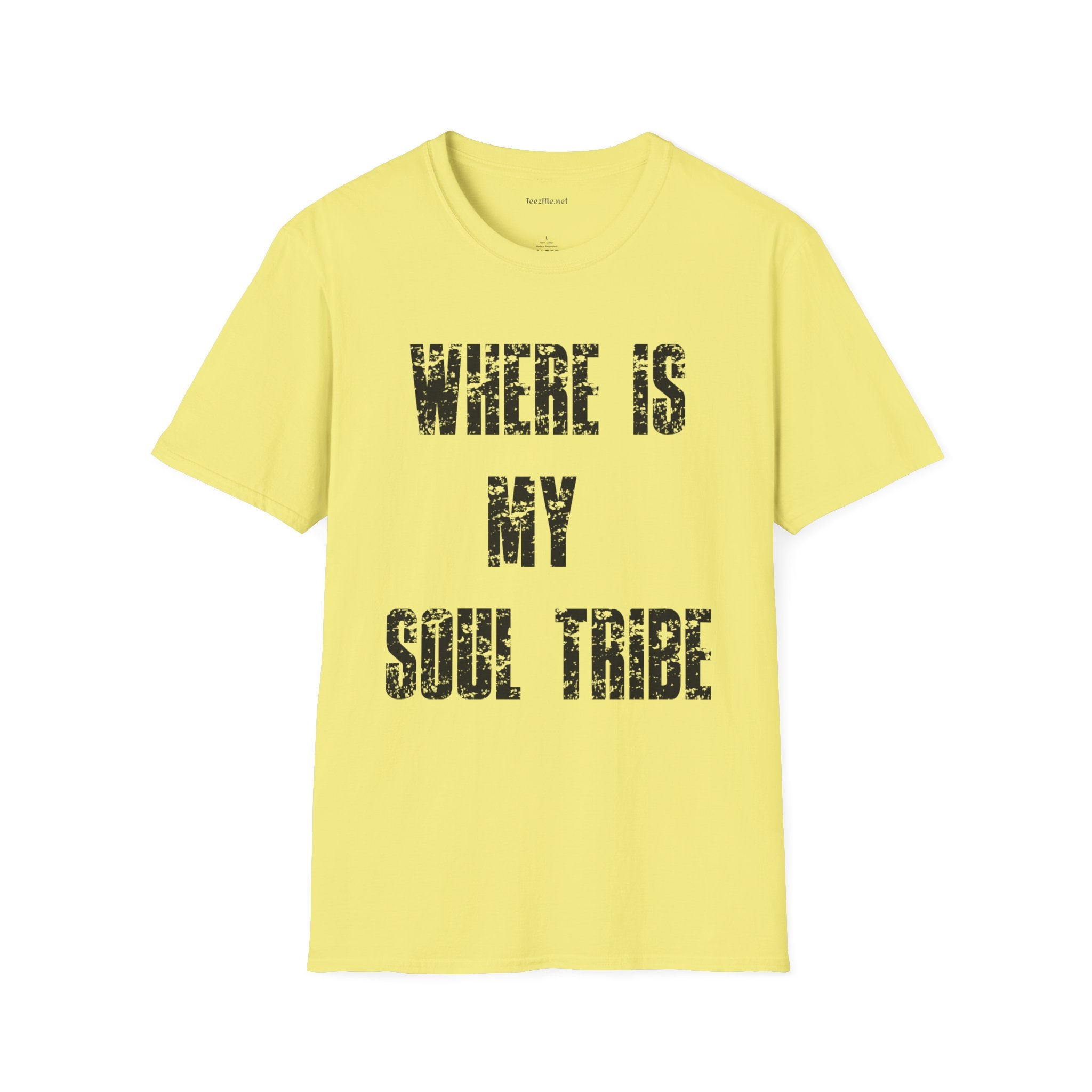Where Is My Soul Tribe (Grunge) Unisex Soft Style T-Shirt 100% Cotton Graphic