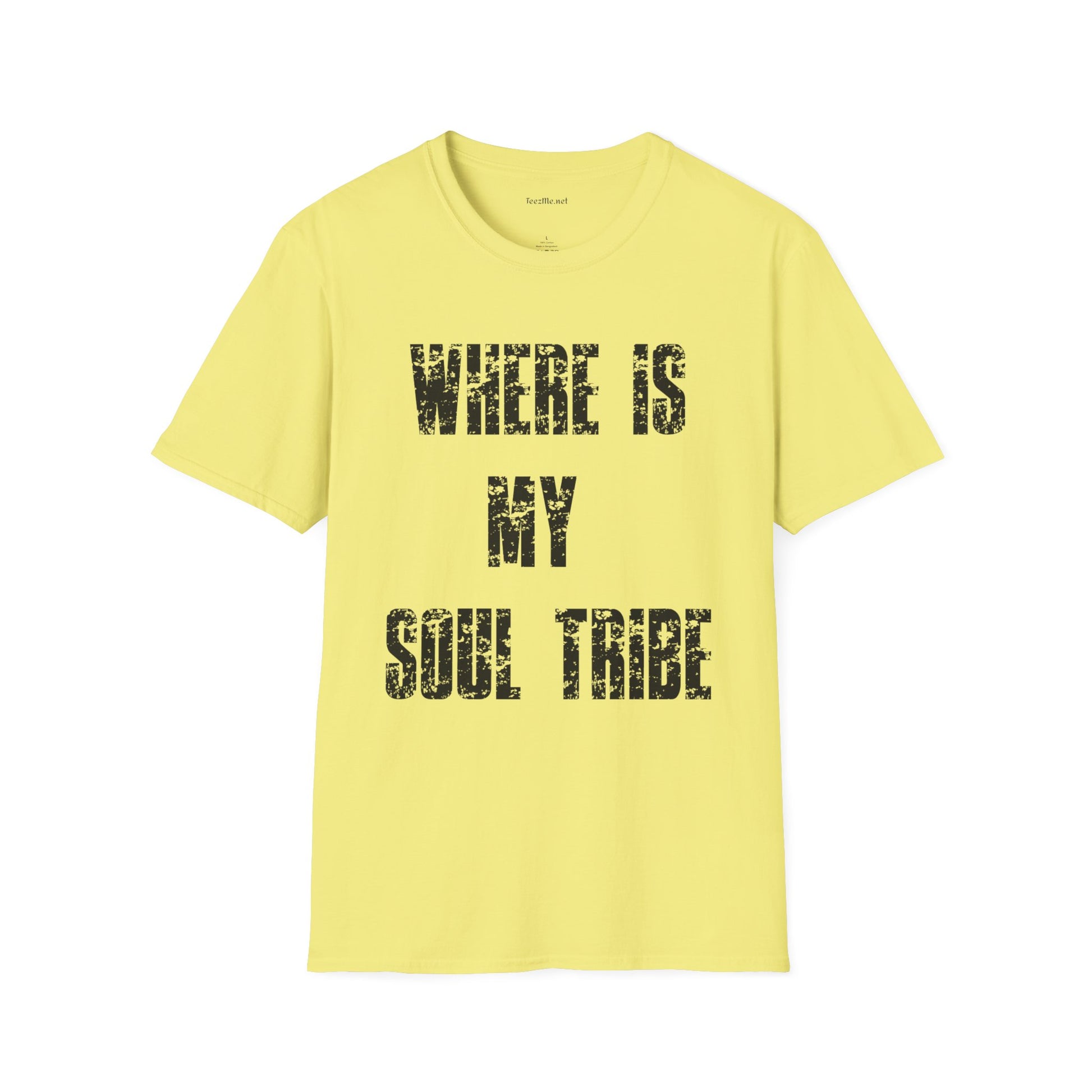 Where Is My Soul Tribe (Grunge) Unisex Soft Style T-Shirt 100% Cotton Graphic