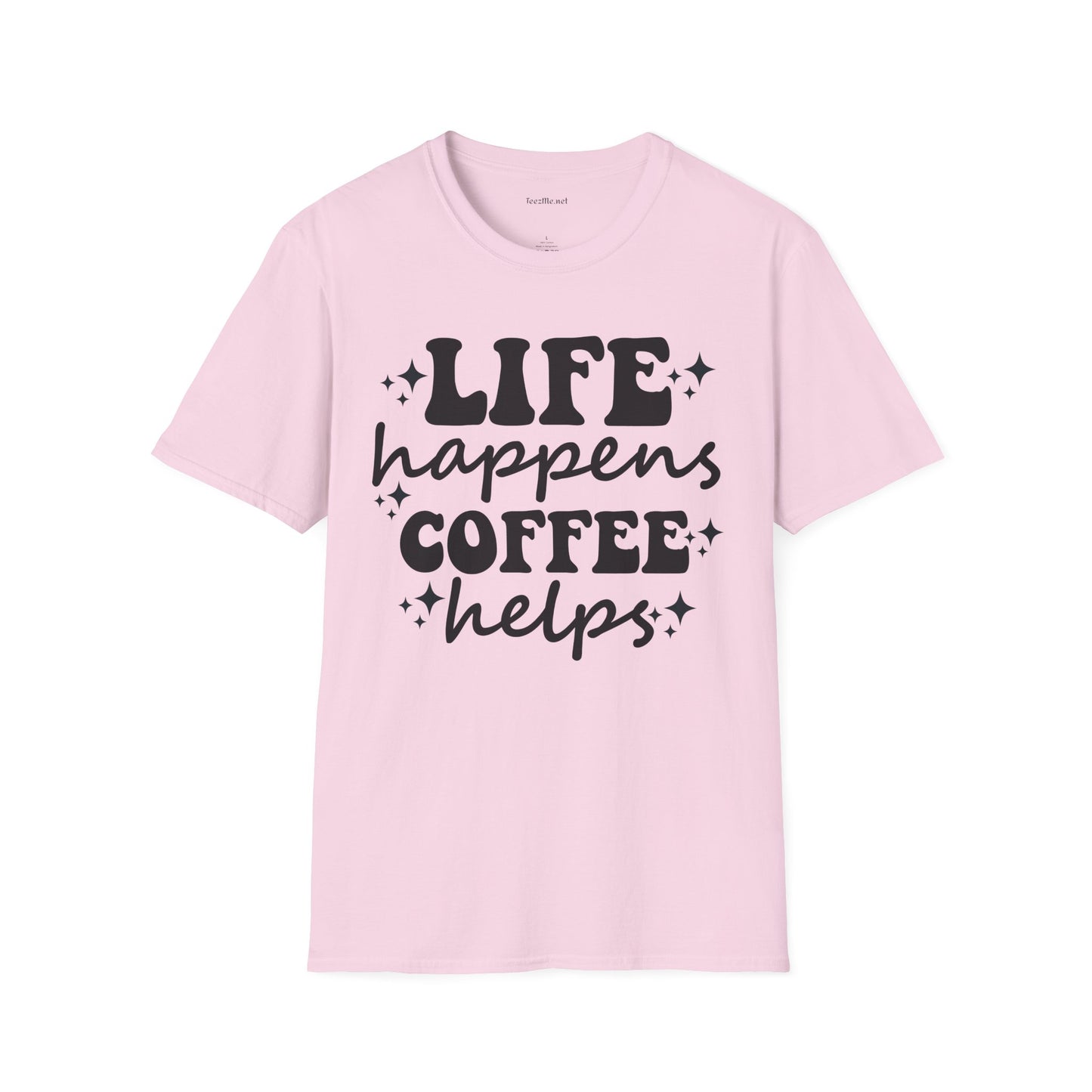 Life Happens Coffee Helps 01 Unisex Softstyle T-Shirt 100% Cotton