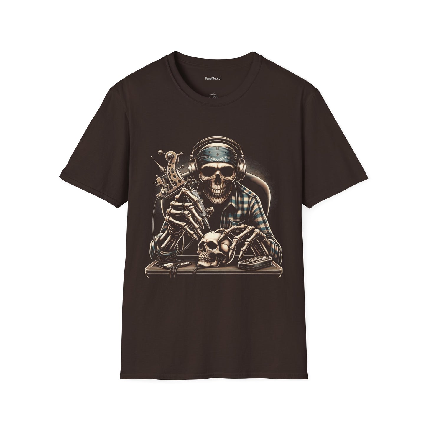Skull Tattoo Artist 01 Unisex Soft Style T-Shirt 100% Cotton Graphic