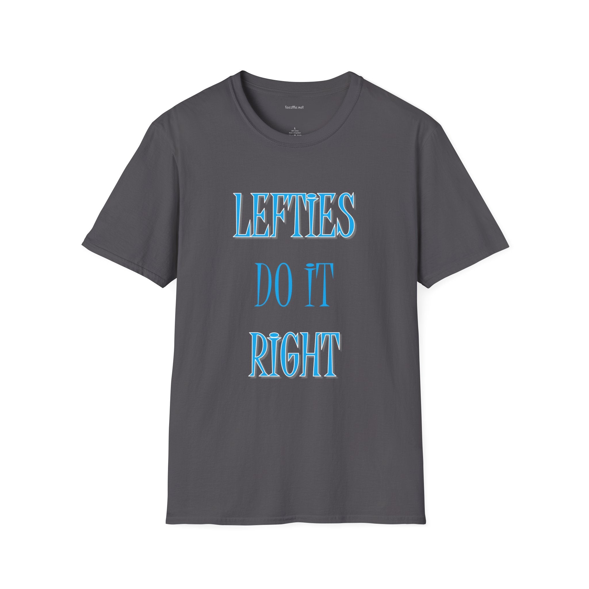 Lefties do it Right (blue) - Unisex Softstyle T-Shirt 100% Cotton Graphic