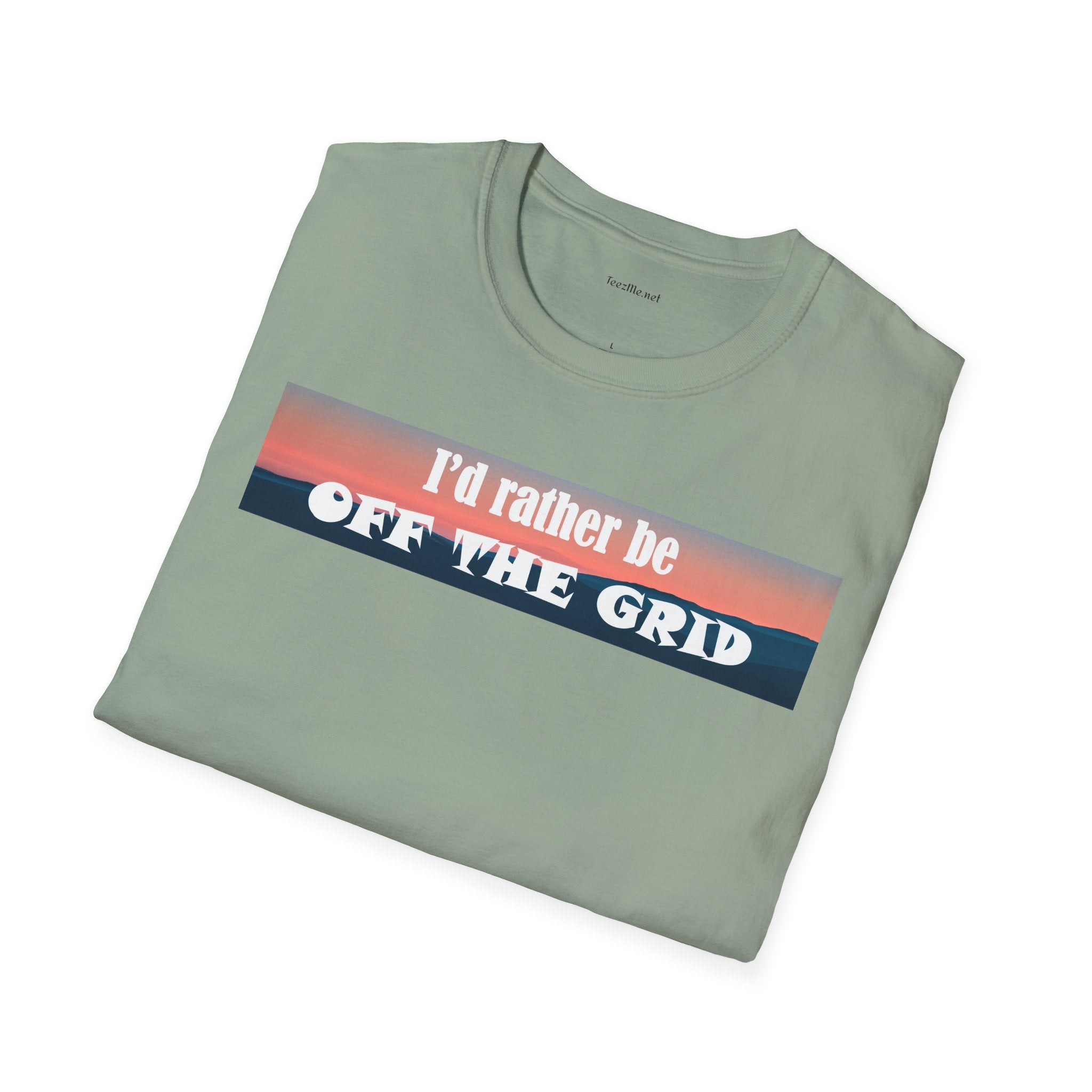 I'd rather be OFF THE GRID  - Unisex Softstyle T-Shirt 100% Cotton Graphic