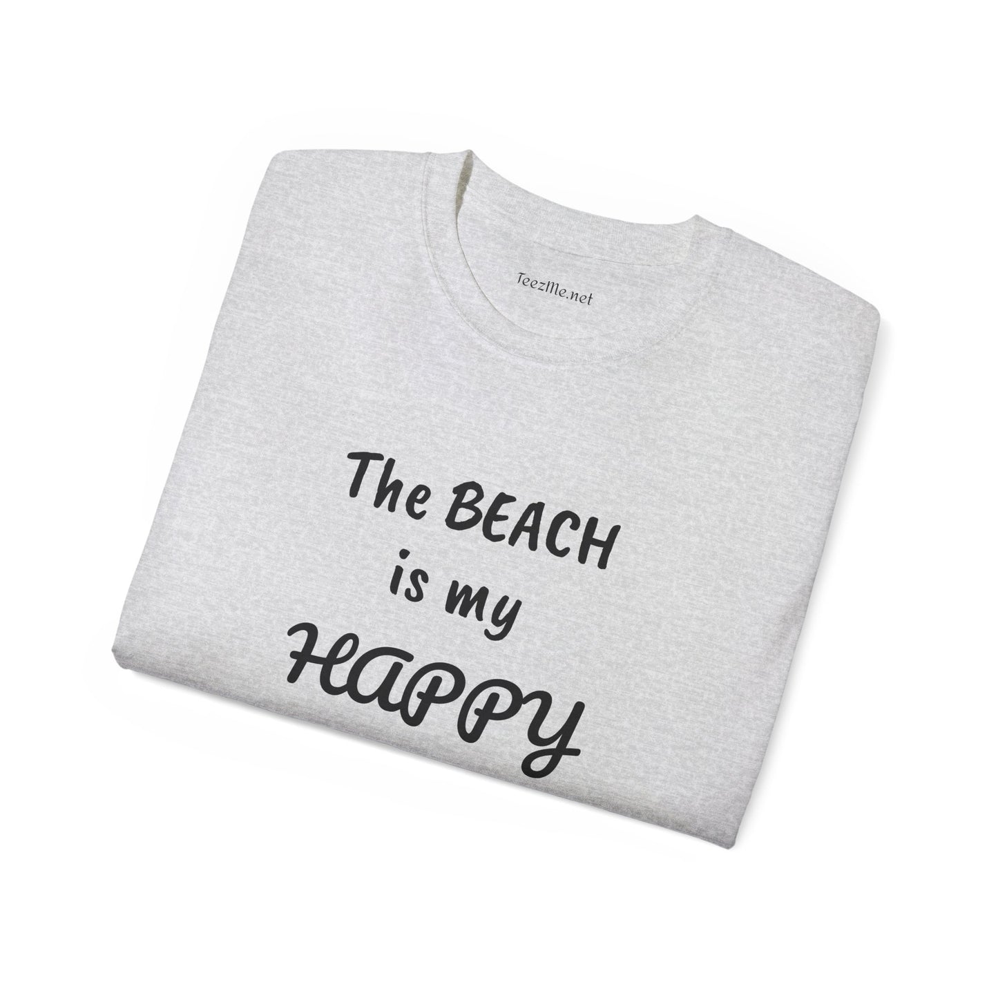 The BEACH is my Happy Place - Unisex Ultra Cotton Tee 100% Cotton Graphic