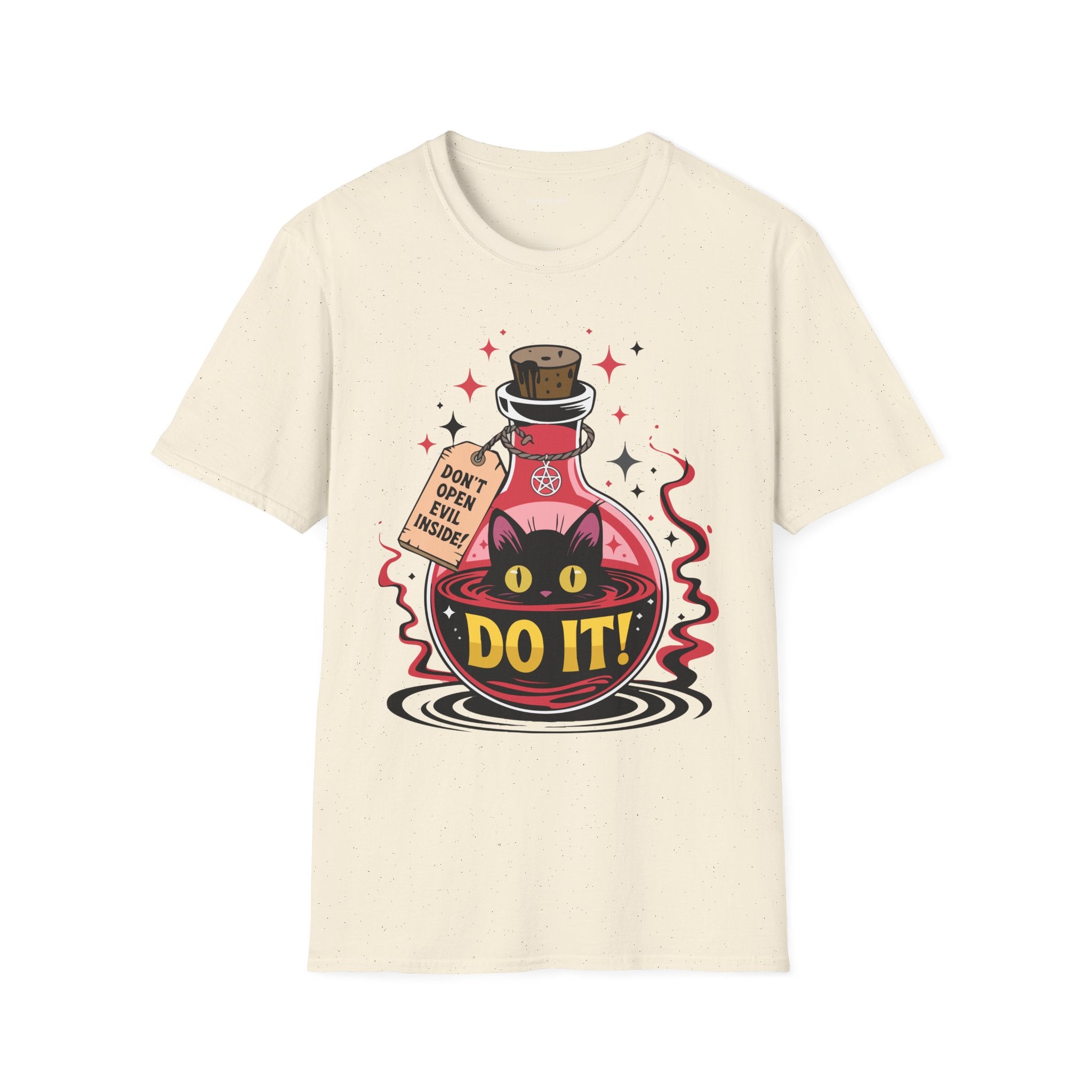 Evil Cat Inside Unisex Softstyle T-Shirt 100% Cotton Graphic