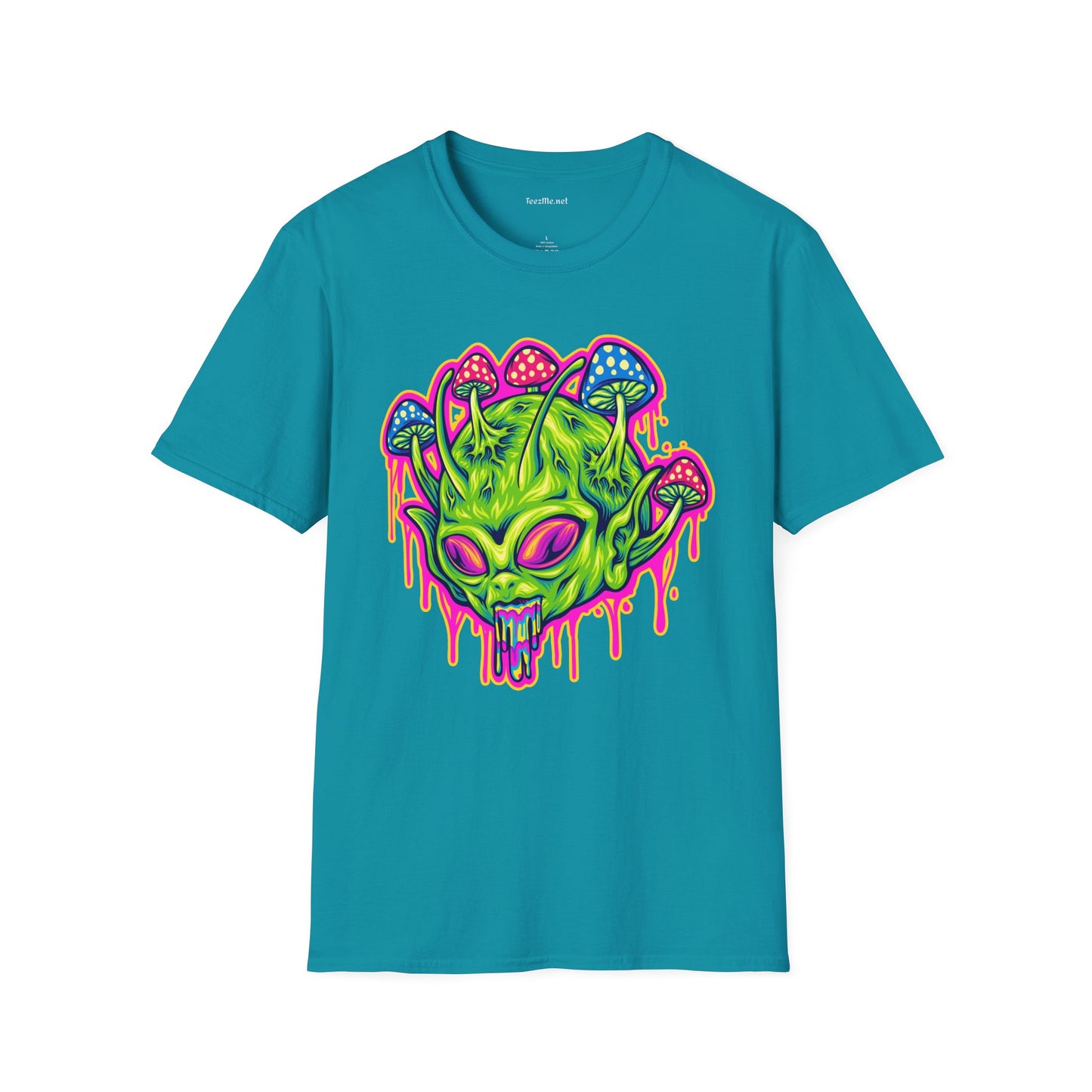 Trippy Alien Unisex Softstyle T-Shirt 100% Cotton Graphic