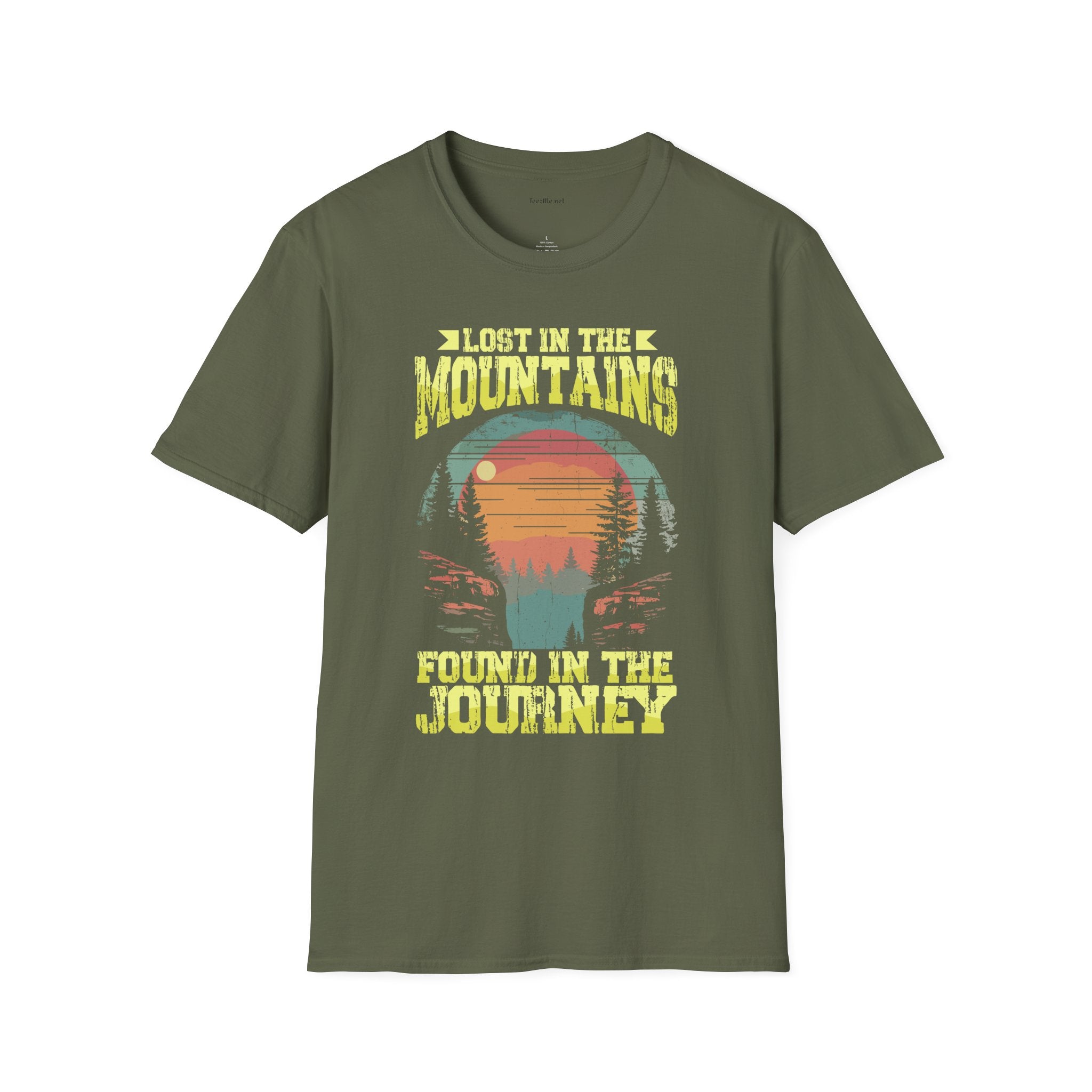 Lost in the Mountain - Unisex Softstyle T-Shirt 100% Cotton Graphic