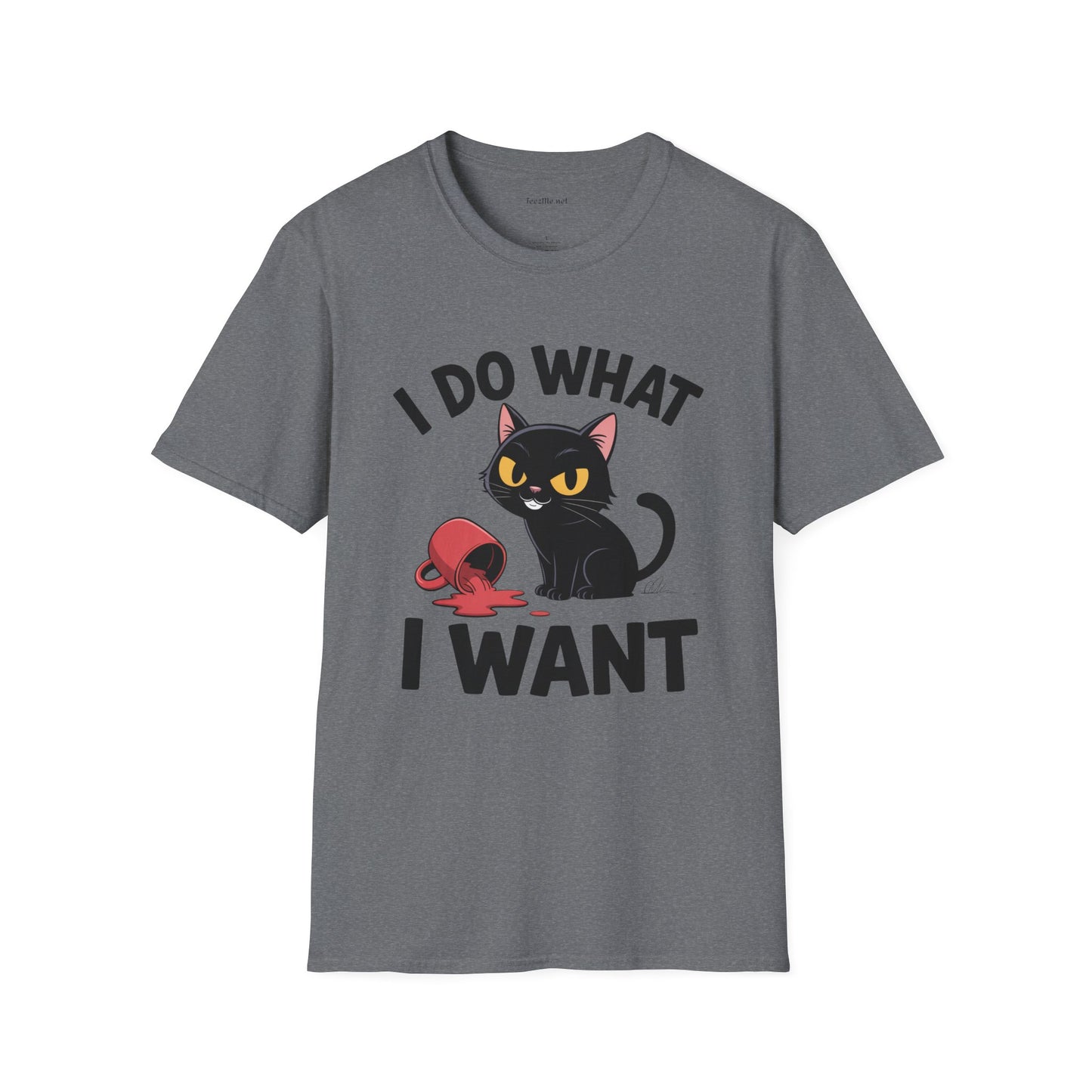 I Do What I Want (with Cat)  Unisex Softstyle T-Shirt 100% Cotton Graphic