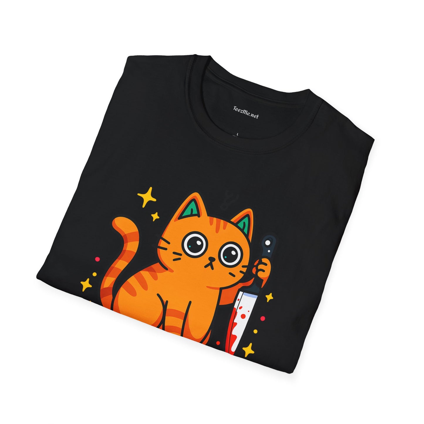 What? Murderous Cat Unisex Softstyle T-Shirt 100% Cotton