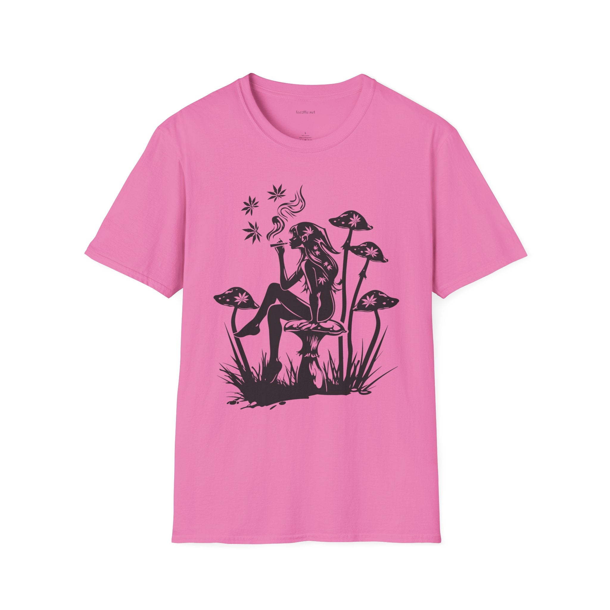 Fairy Smoking Weed Unisex Softstyle T-Shirt 100% Cotton Graphic