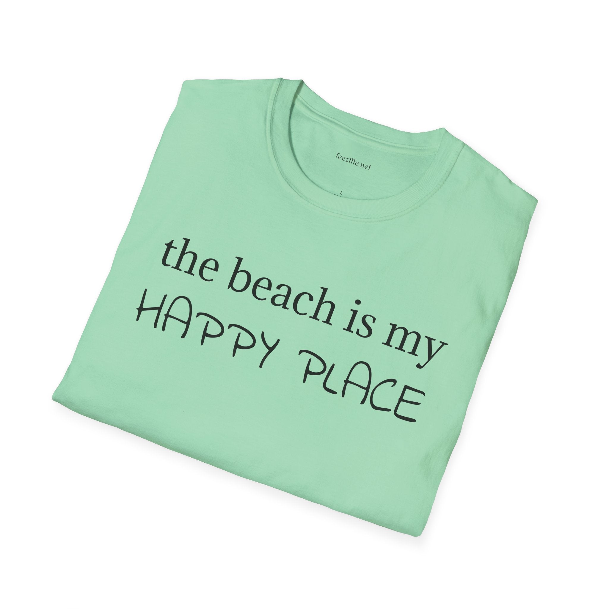 The beach is my happy place - Unisex Softstyle T-Shirt 100% Cotton Graphic