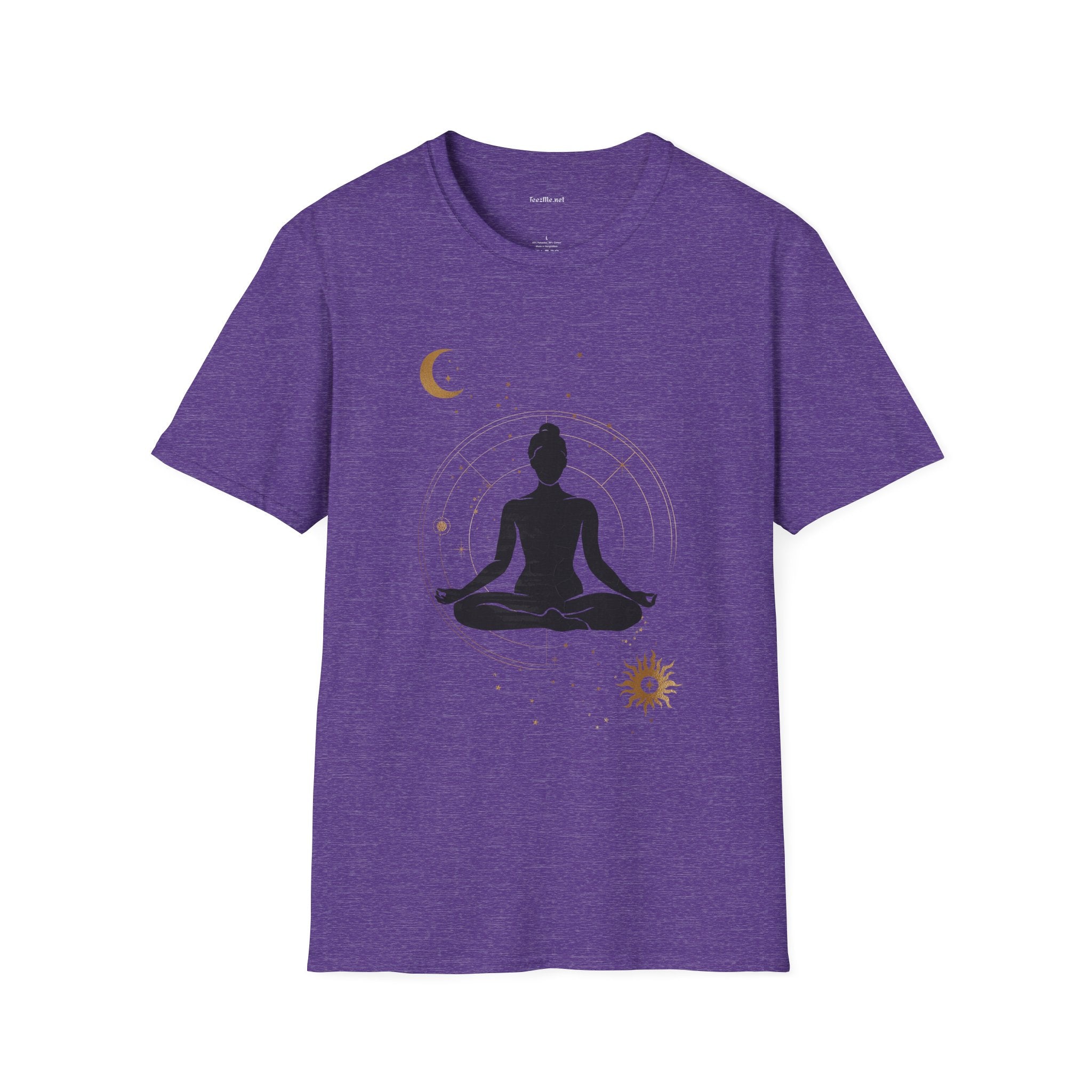 Yoga Under Moon - Unisex Softstyle T-Shirt 100% Cotton Graphic